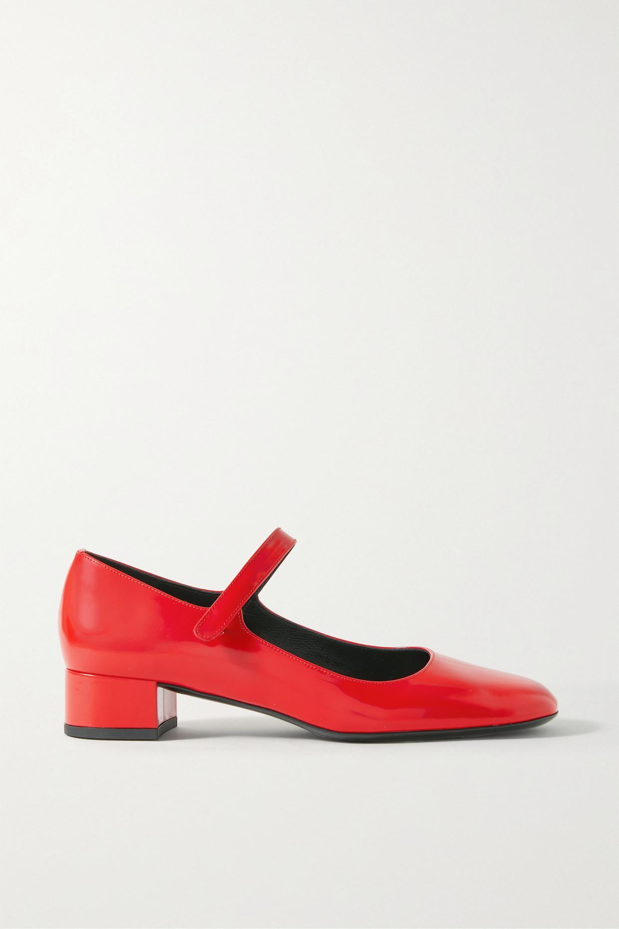 BY FAR Ginny Patent-leather Mary Jane Pumps in Red | Lyst