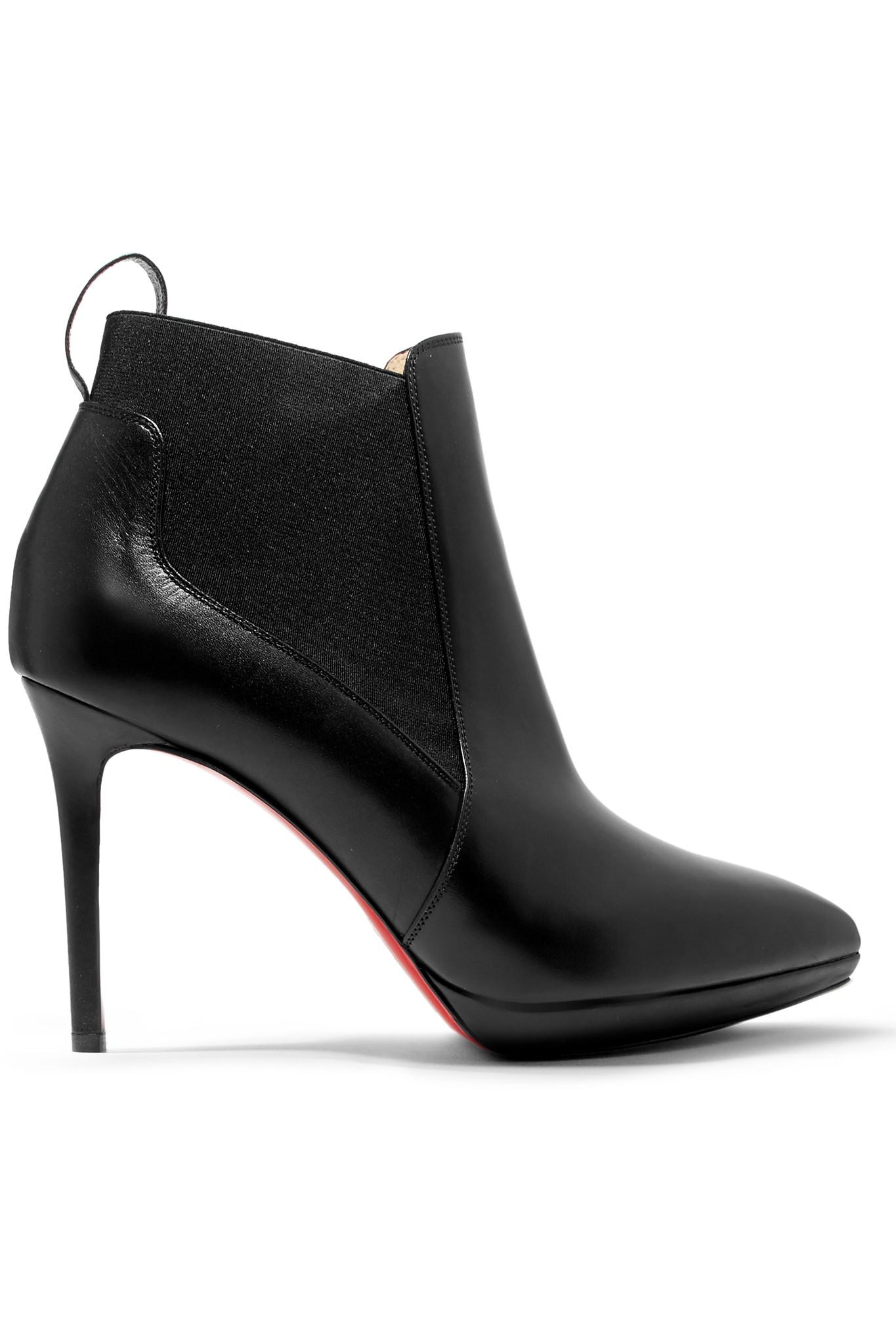 black leather louboutin boots