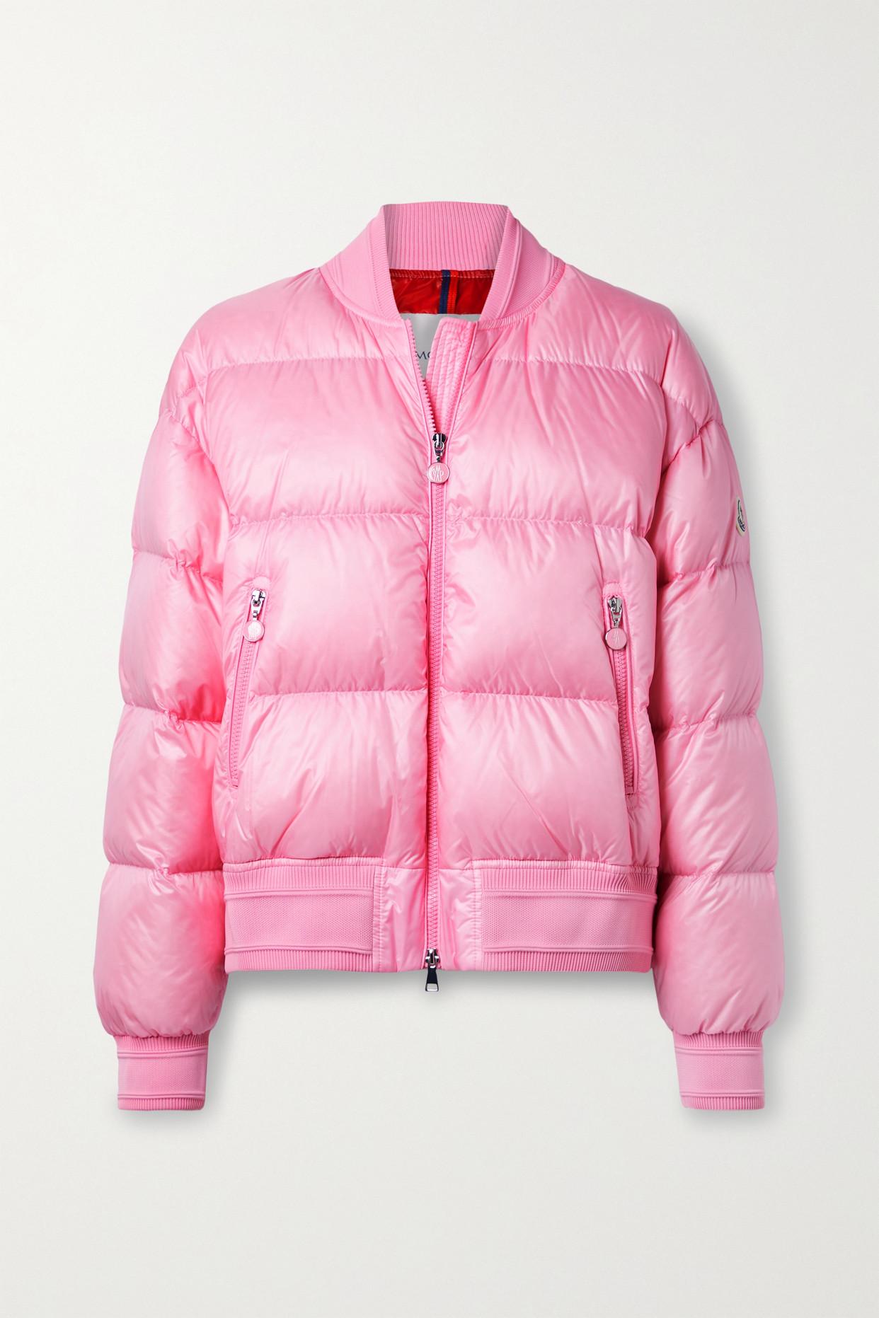 Moncler Merlat Quilted Shell Down Bomber Jacket in Pink | Lyst Canada