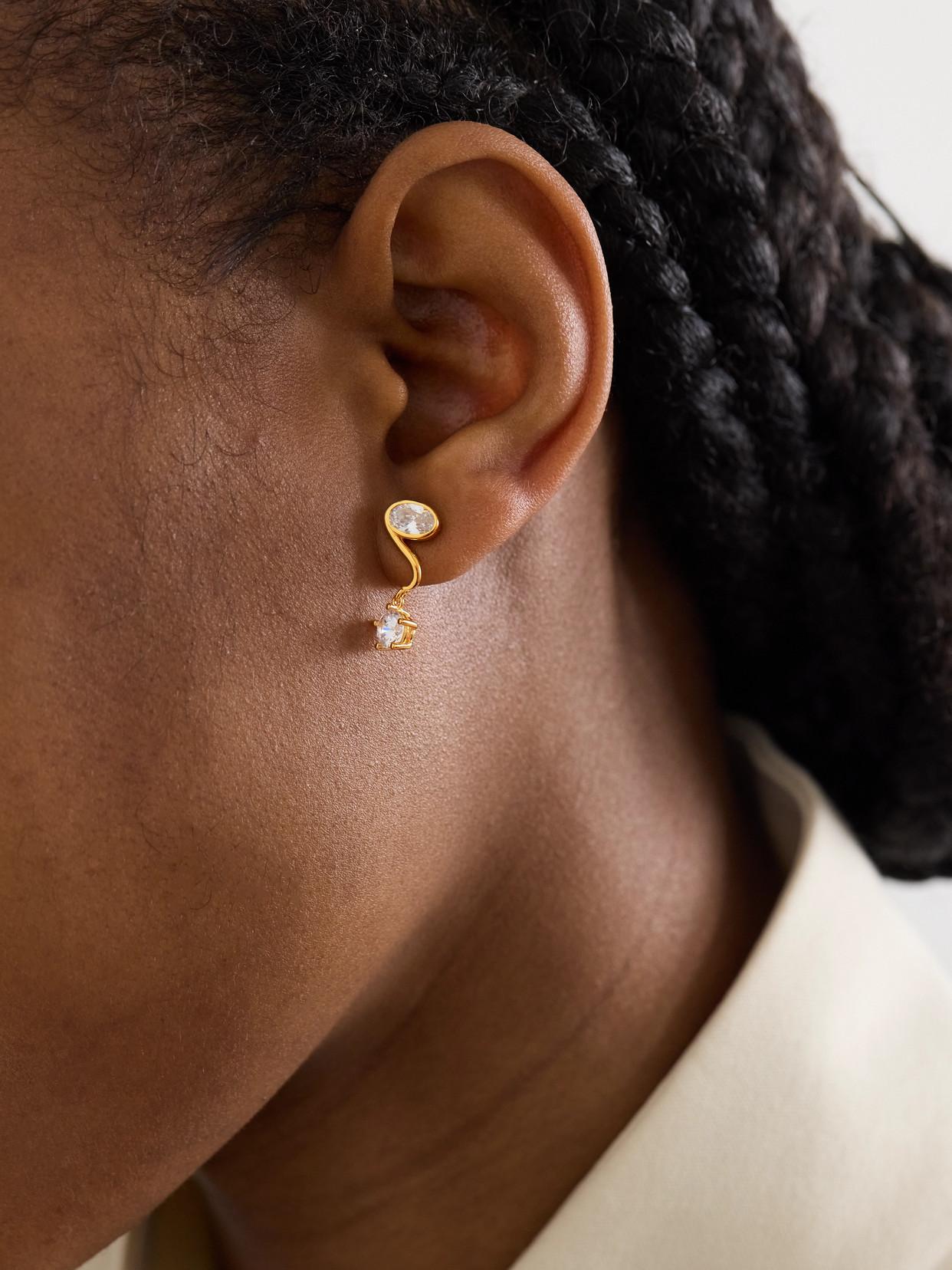 Anissa Kermiche Come Hither Vermeil Cubic Zirconia Earrings in