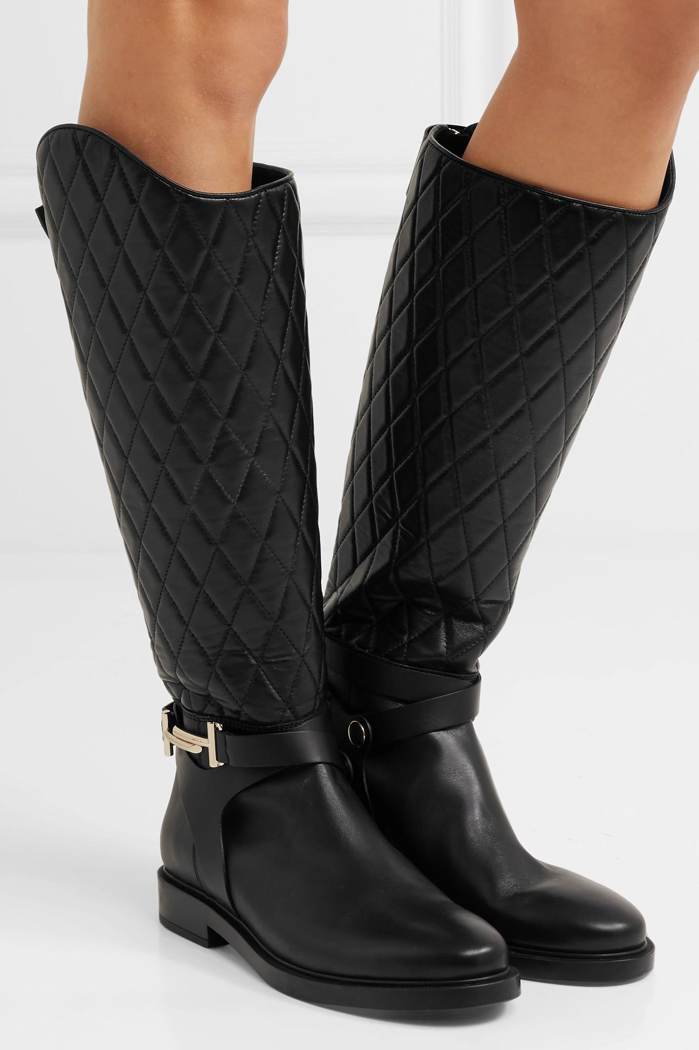 quilted leather boots