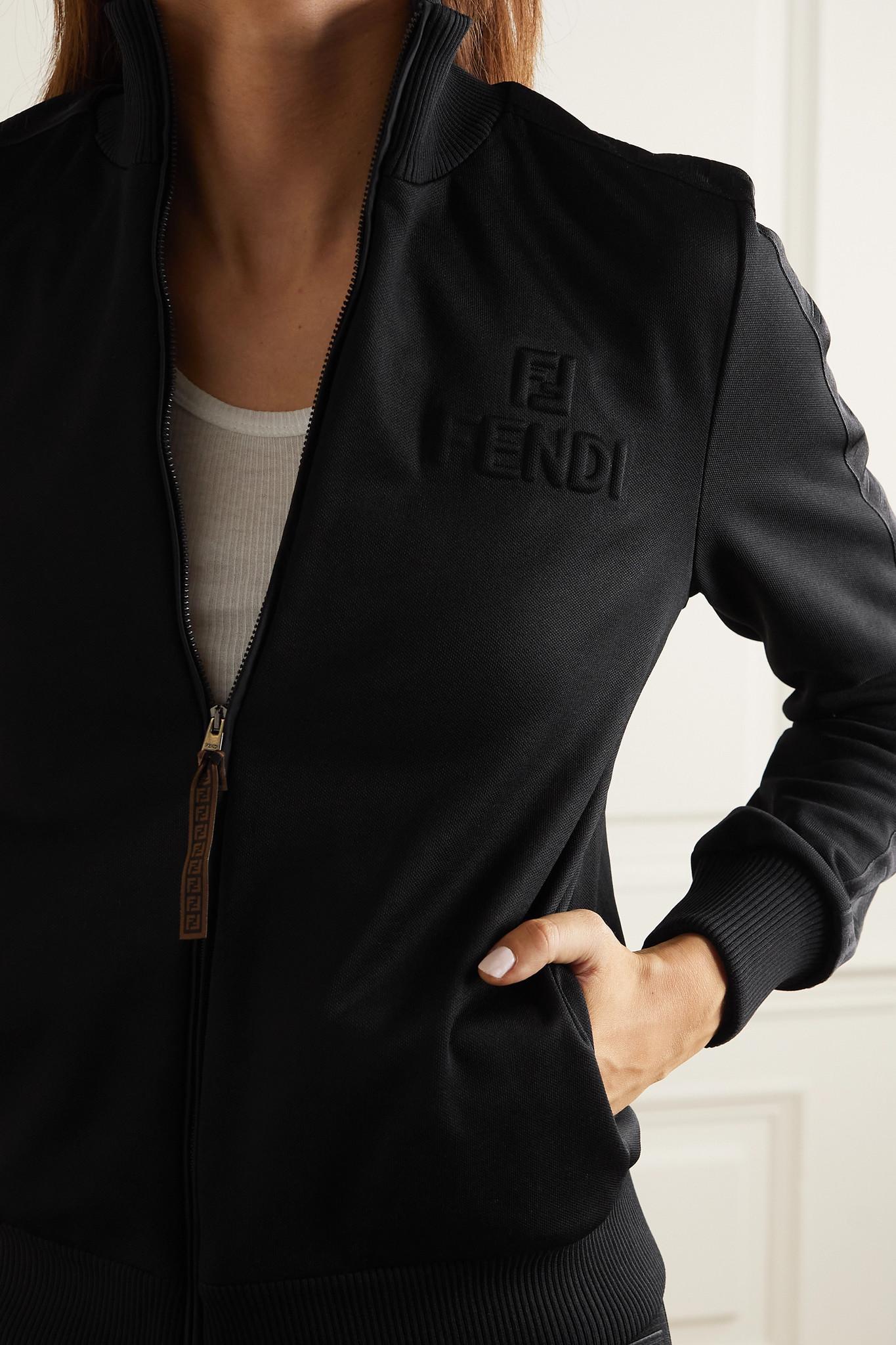 Fendi Embossed Jersey-piqué Track Jacket And Pants Set in Black | Lyst
