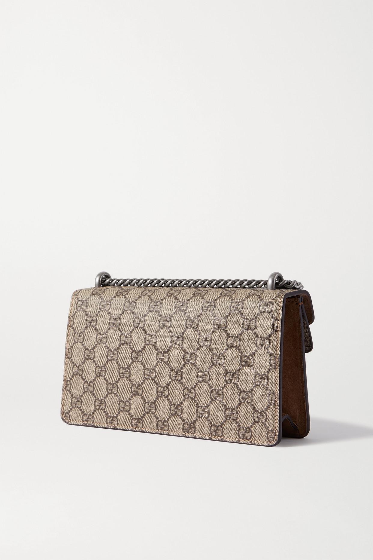 Gucci Dionysus Small Embellished Printed Coated-canvas And Suede Shoulder  Bag in Brown | Lyst