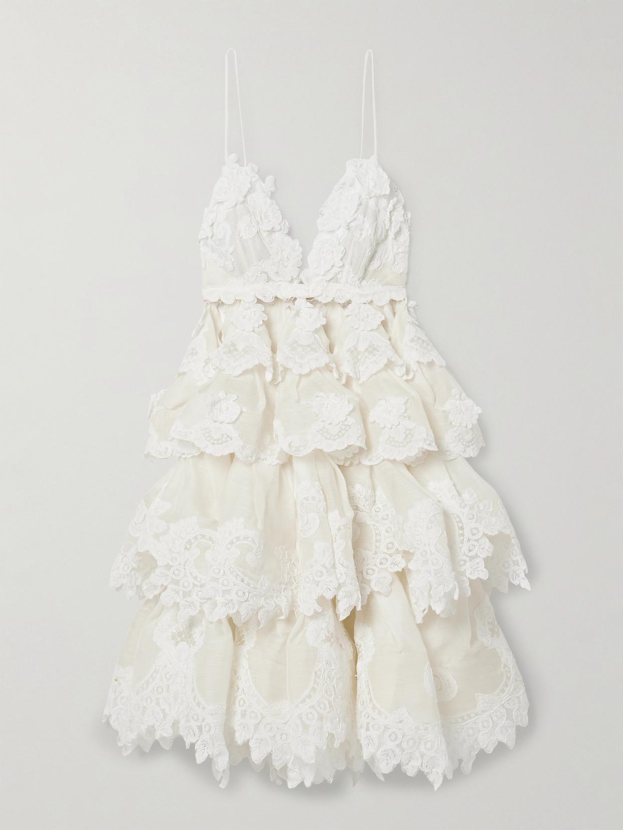 crush tiered lace shirt dress Up Close: From our latest Resort RTW collection, the Crush Tiered Lace  Shirt Dress styled with the Zimmermann Sandy Aviator and Long Belt 40.  #ZimResort25 #zimmermann