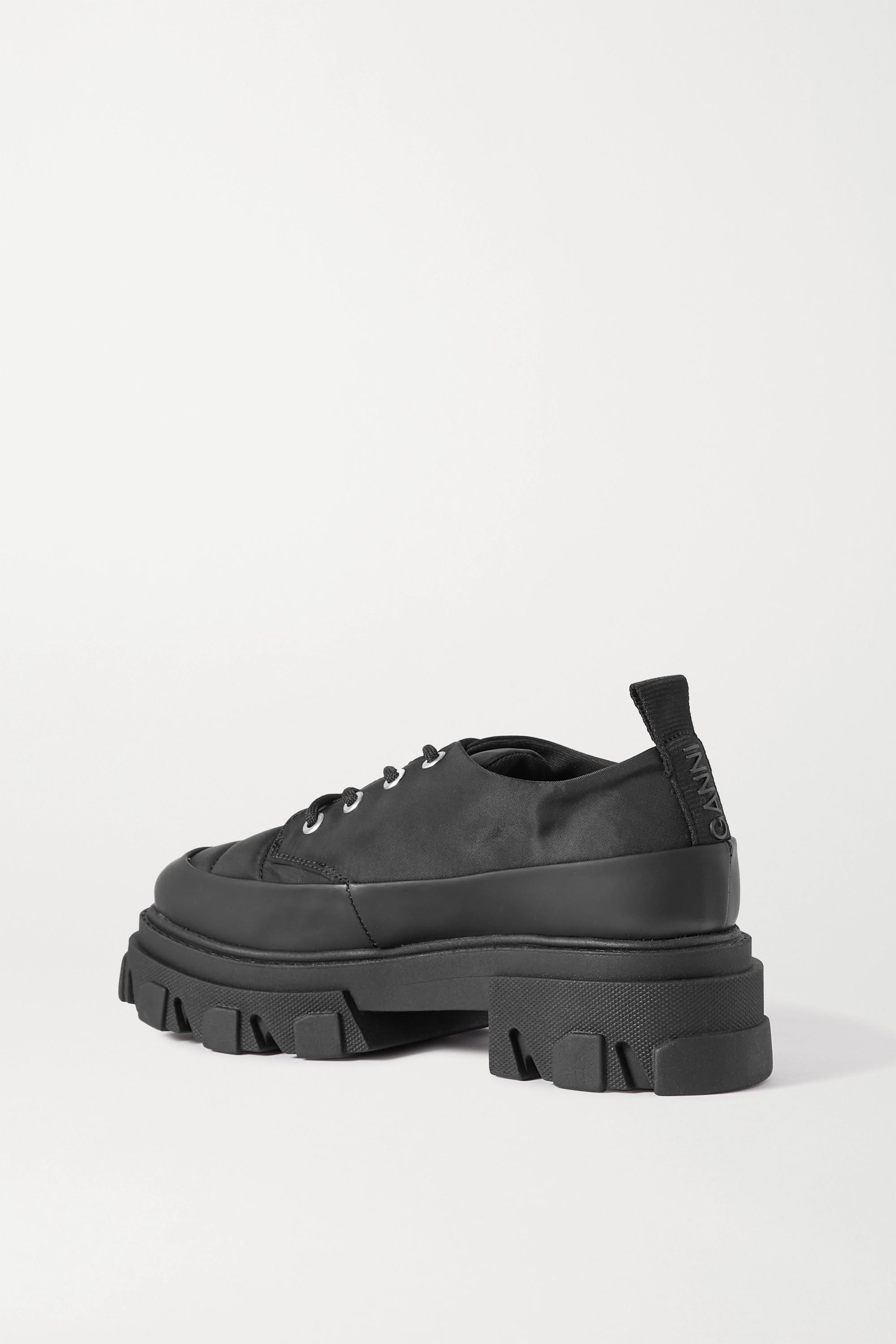 Ganni Rubber Shell Brogues in Black | Lyst