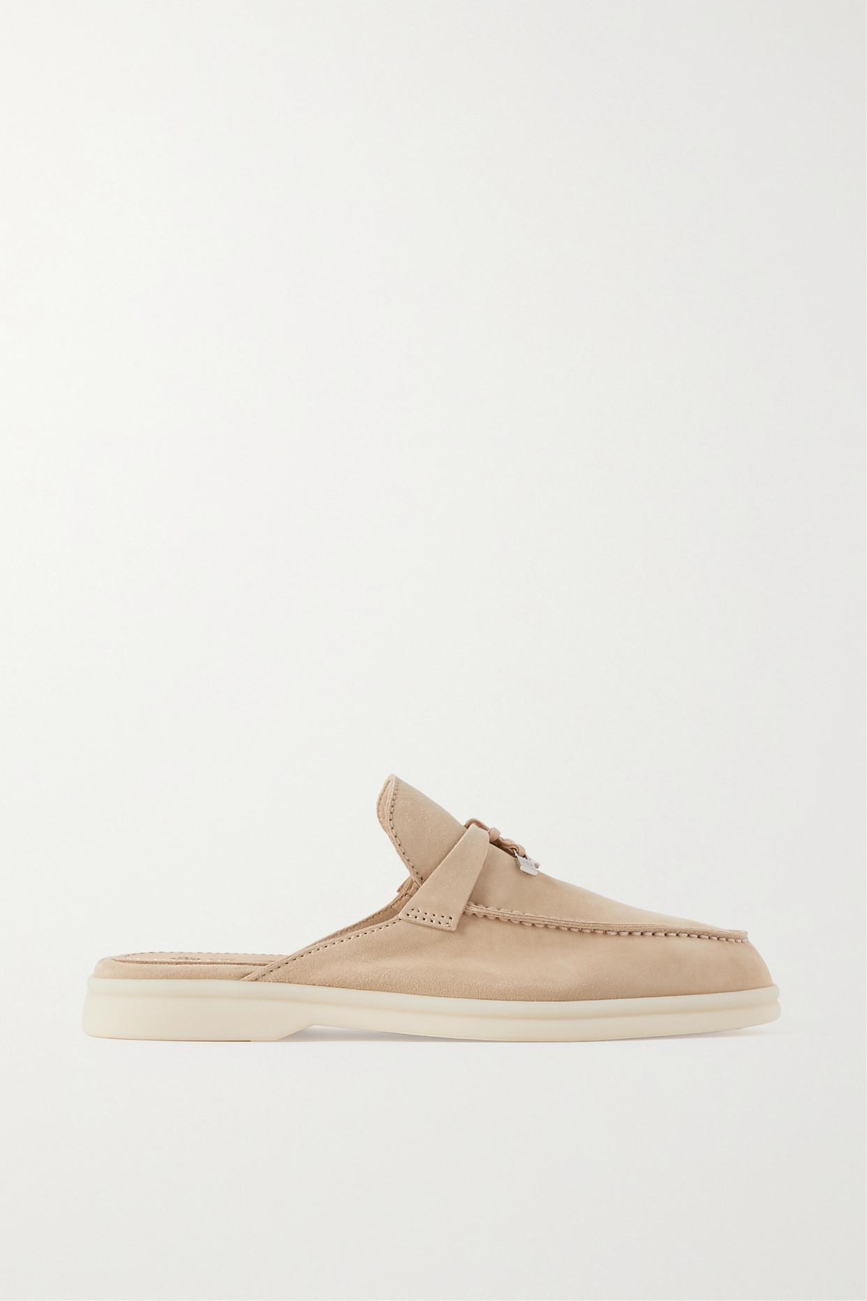 loro piana babouche charms walk suede mules