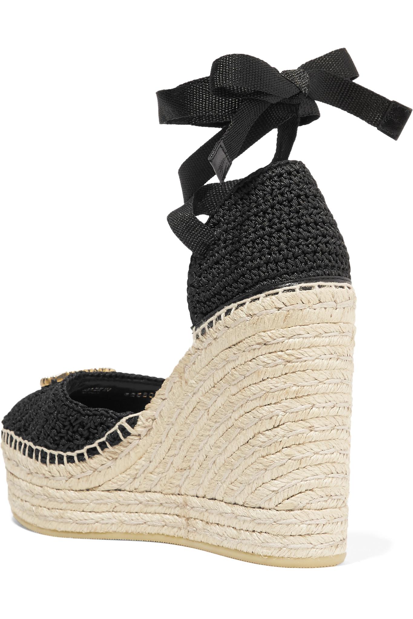 gucci crochet wedges
