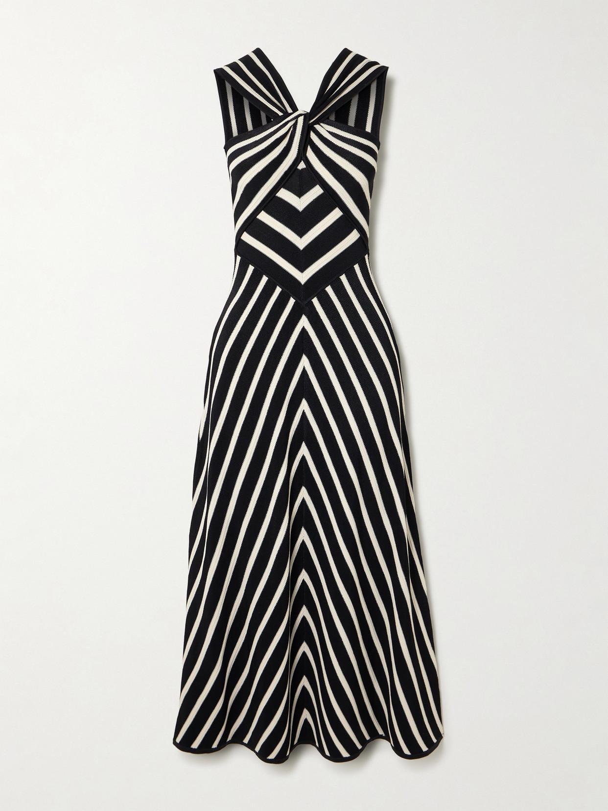 zimmermann wonderland striped rib knit midi dress Zimmermann - Story 1 striped metallic ribbed-knit top