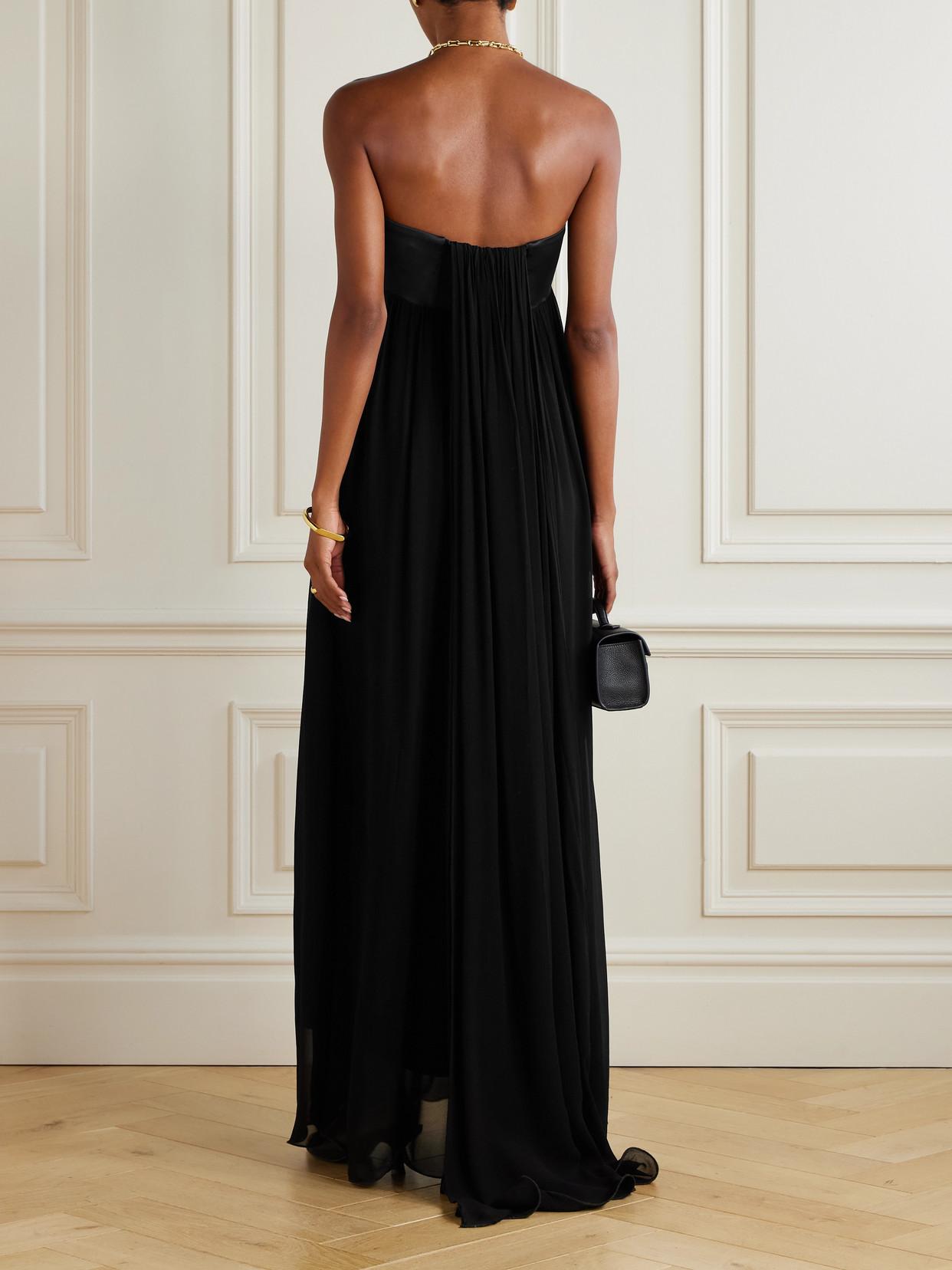 cowl front maxi dress Embellished Cowl Neck Maxi Dress in Black - 2