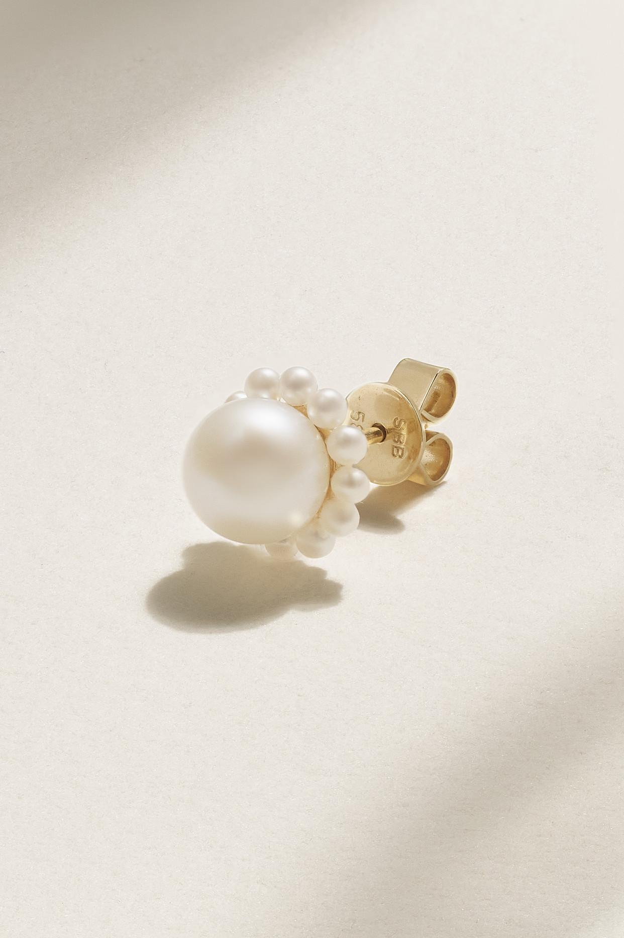 Sophie Bille Brahe Petite Jeanne 14-karat Recycled-gold Pearl Single  Earring in Natural | Lyst