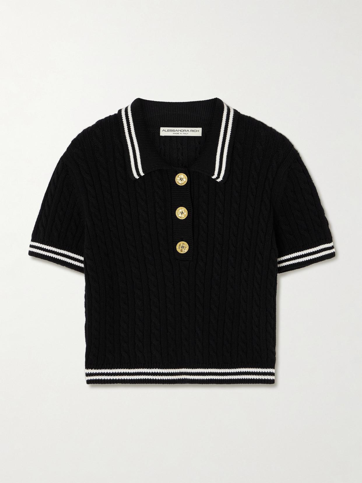 Tシャツ・カットソー ALESSANDRA RICH Black Cotton Polo Shirt Alessandra Rich T-shirts for Women | Online Sale up to 79