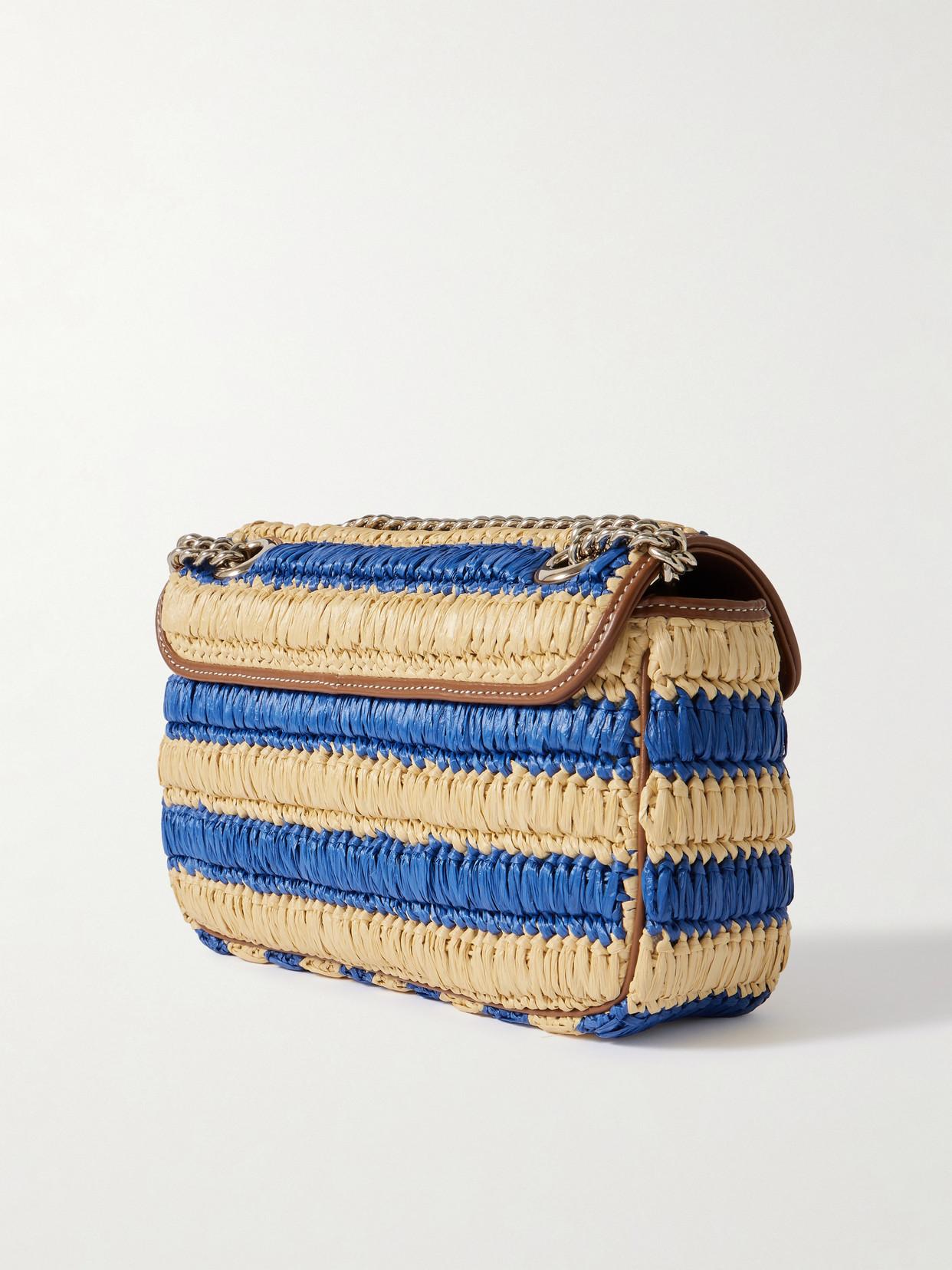 ショルダーバッグ・ポシェット GUCCI Embroidered Raffia Gucci Summer Clutch GUCCI Leather-trimmed crocheted raffia clutch | NET-A-PORTER