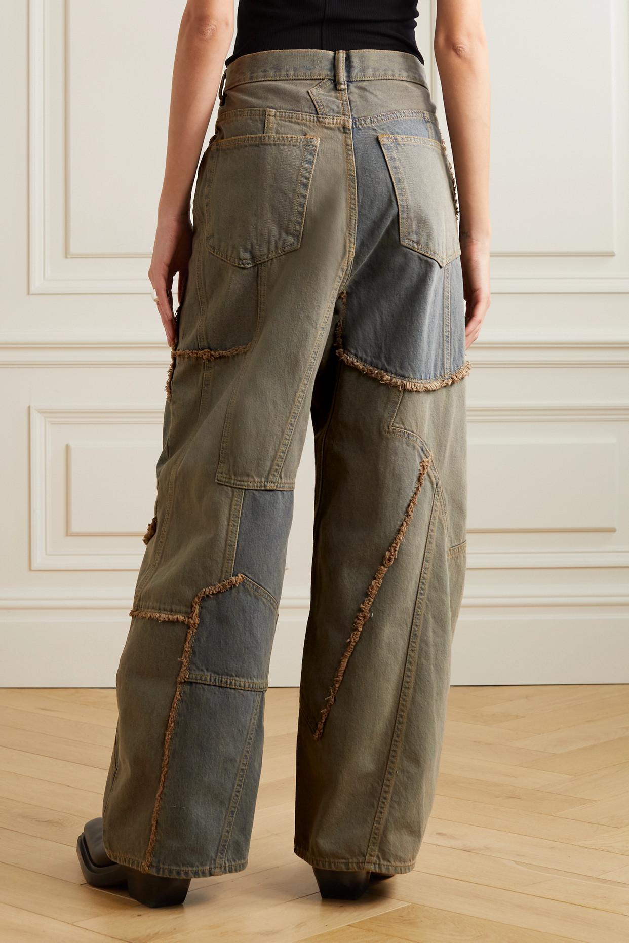 Acne Studios Distressed Patchwork Jeans in Gray | Lyst