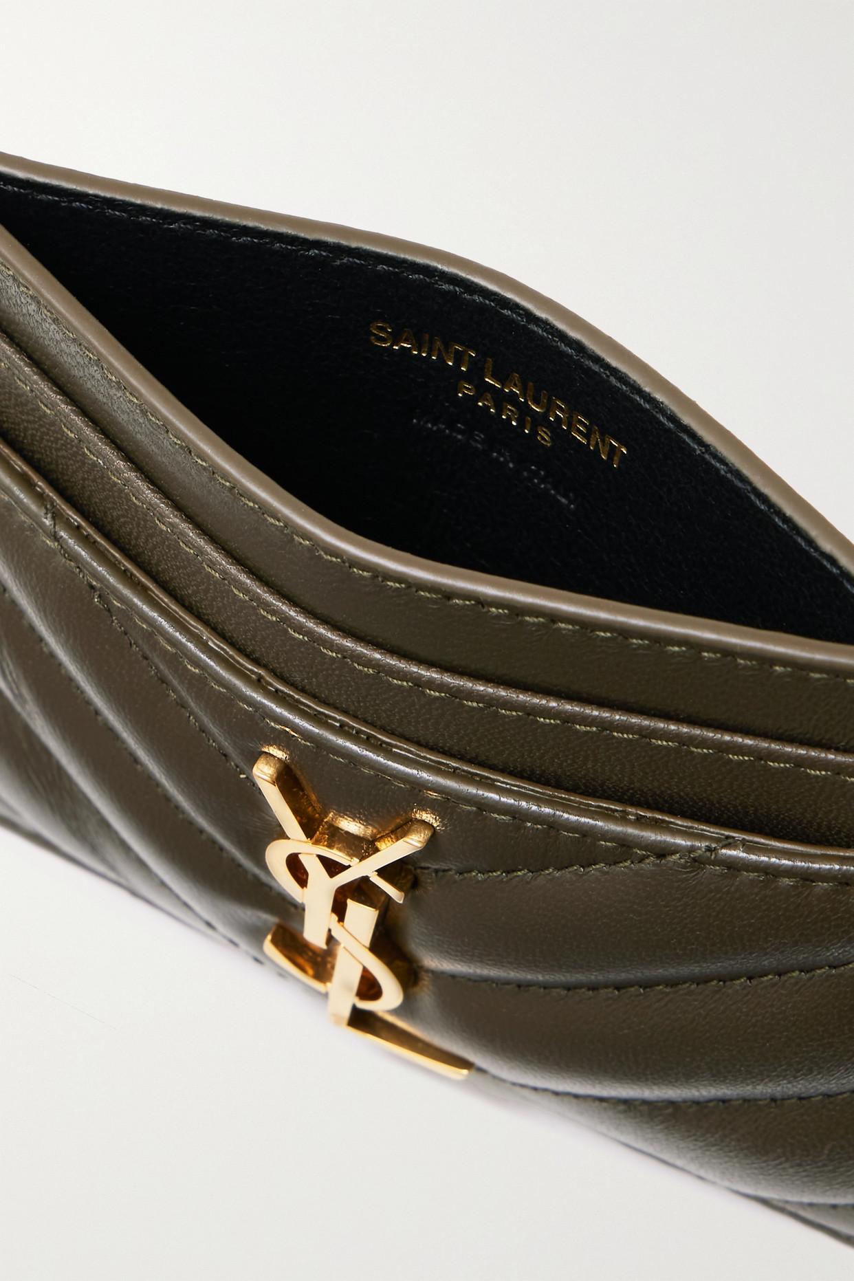 Saint Laurent Monogram Zip Around Wallet Grain De Poudre Dark Natural in  Embossed Leather with Gold-tone - US