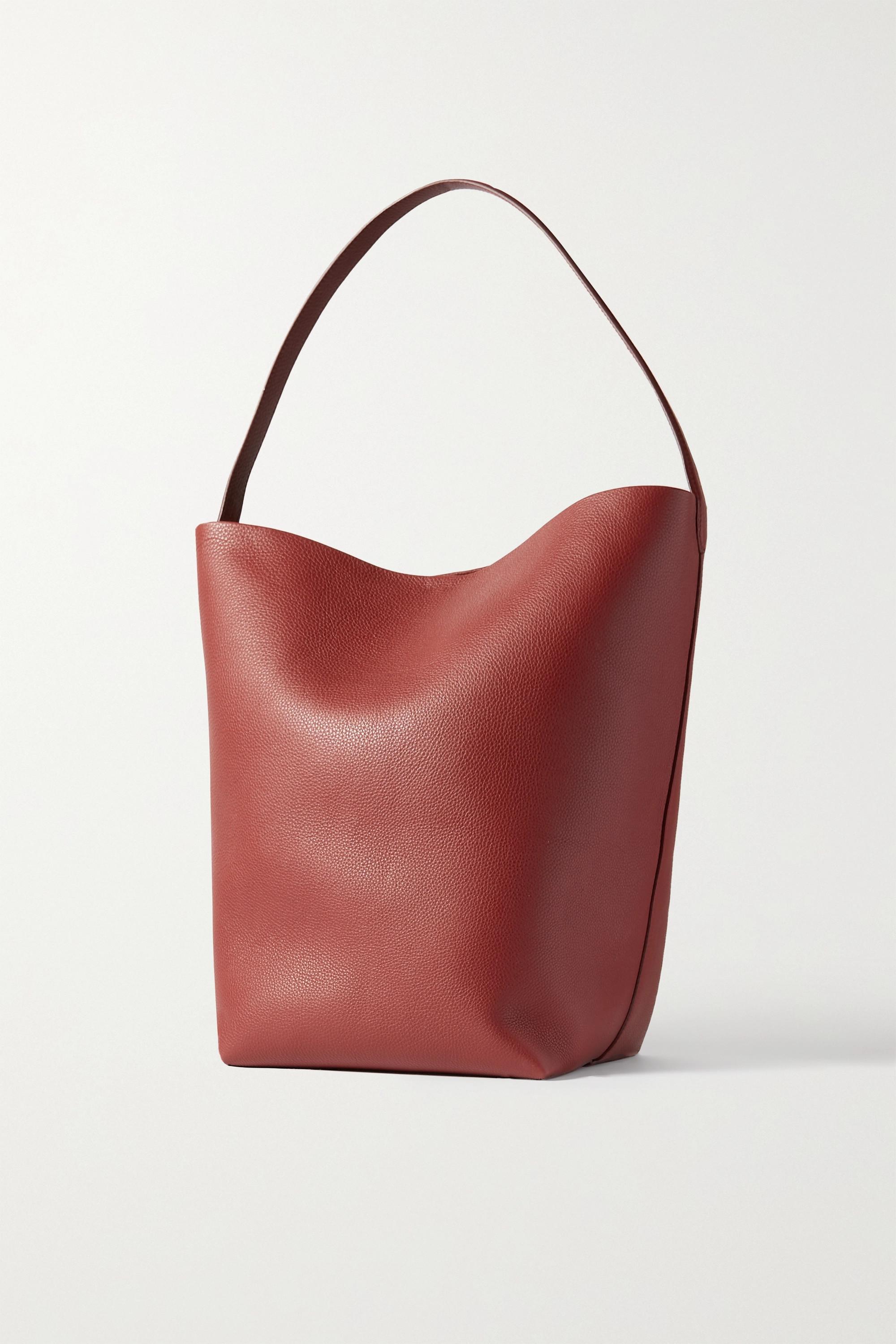 N S Park Small Leather Tote Bag in Red - The Row