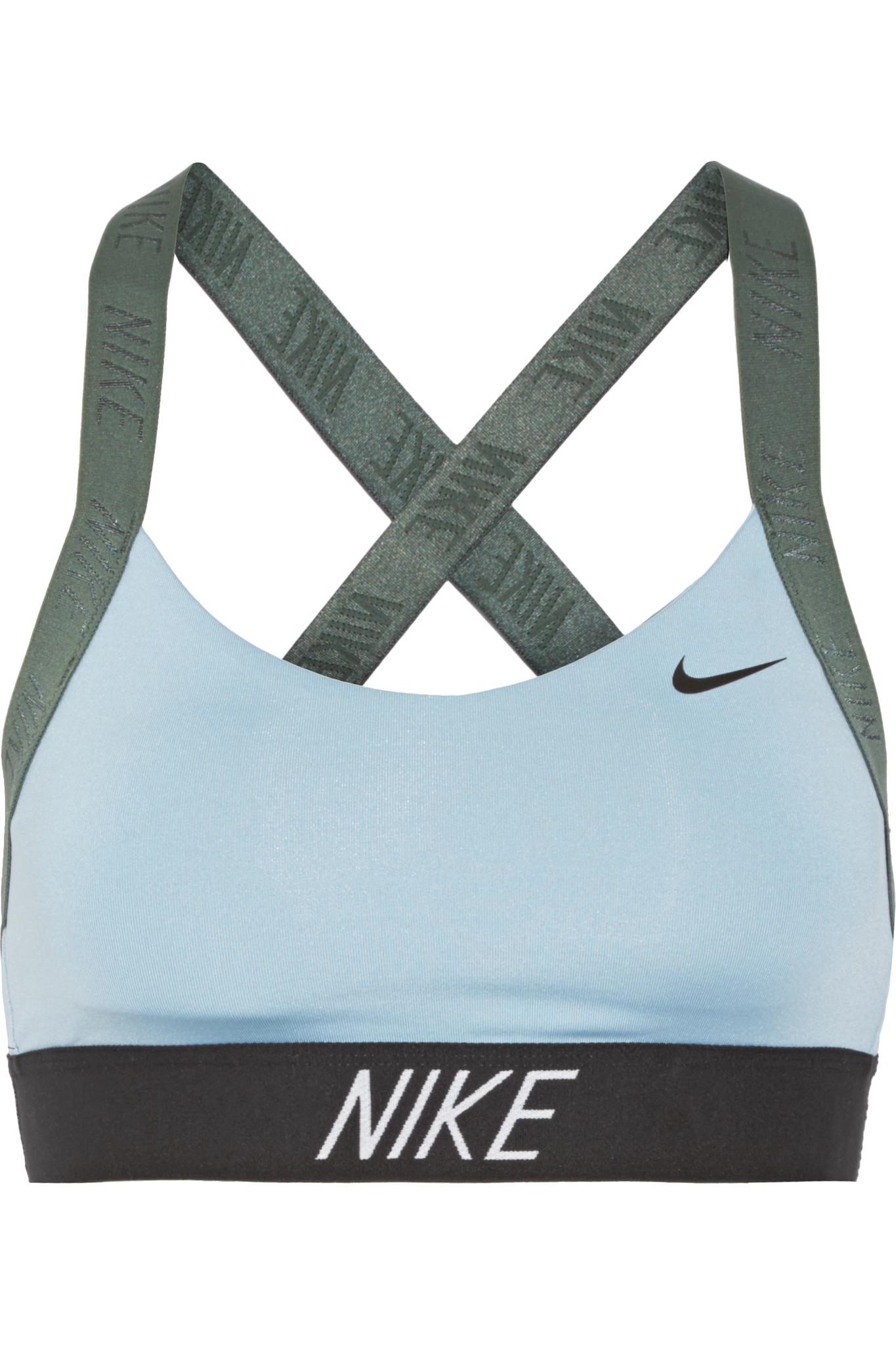 Nike Pro Indy Dri-fit Stretch Sports Bra in Light Blue (Blue) | Lyst Canada