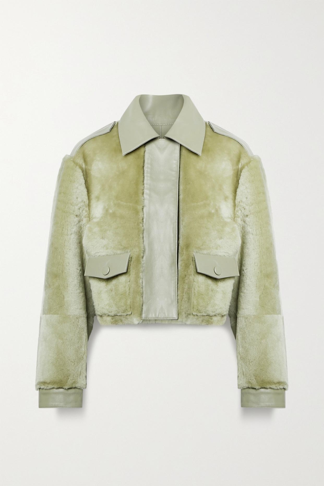 REMAIN Birger Christensen Marlona Leather-trimmed Shearling Jacket in