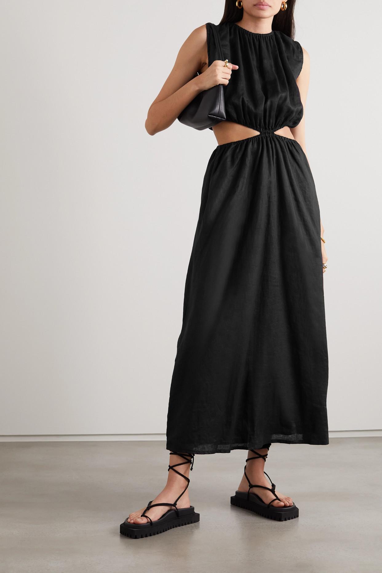 FAITHFULL THE BRAND + NET SUSTAIN Palermo crinkled linen-blend maxi dress