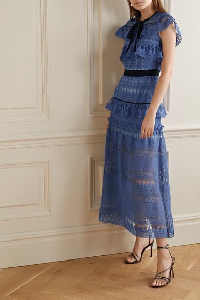 Self portrait teardrop guipure cheap dress