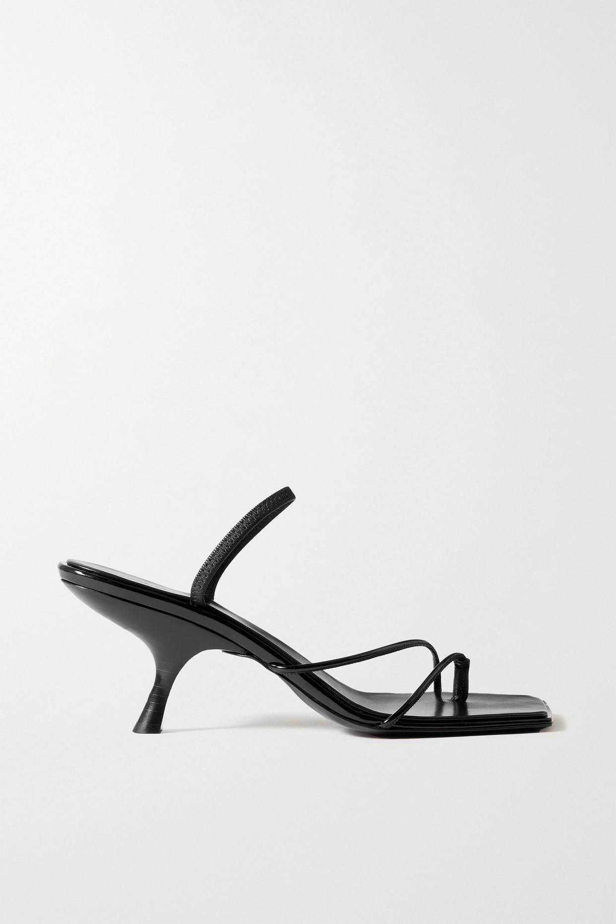 The Row Rai Leather Sandals in Black | Lyst