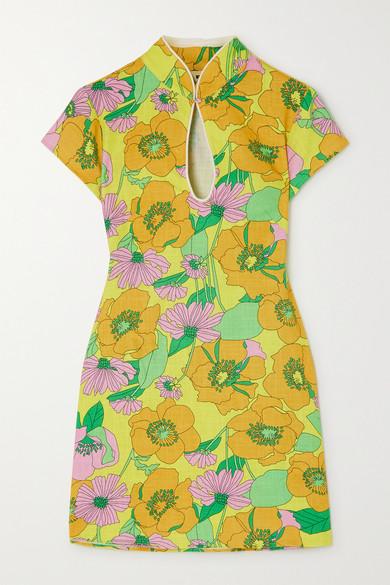 Mini-robe En Coton À Imprimé Fleuri Lolita RIXO London en coloris Jaune |  Lyst