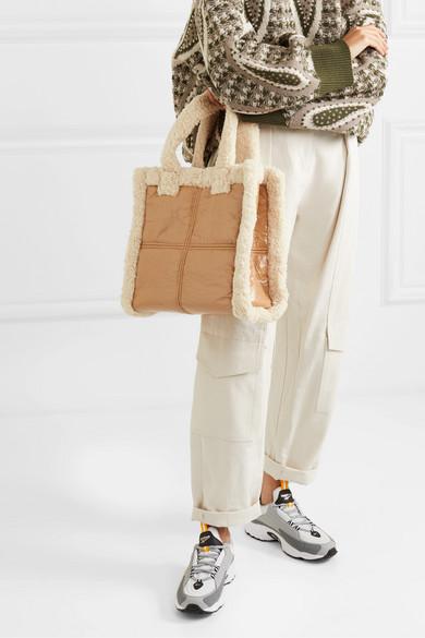 Stand Studio Shearling Paper Bag Lolita Beige/off White in Brown | Lyst