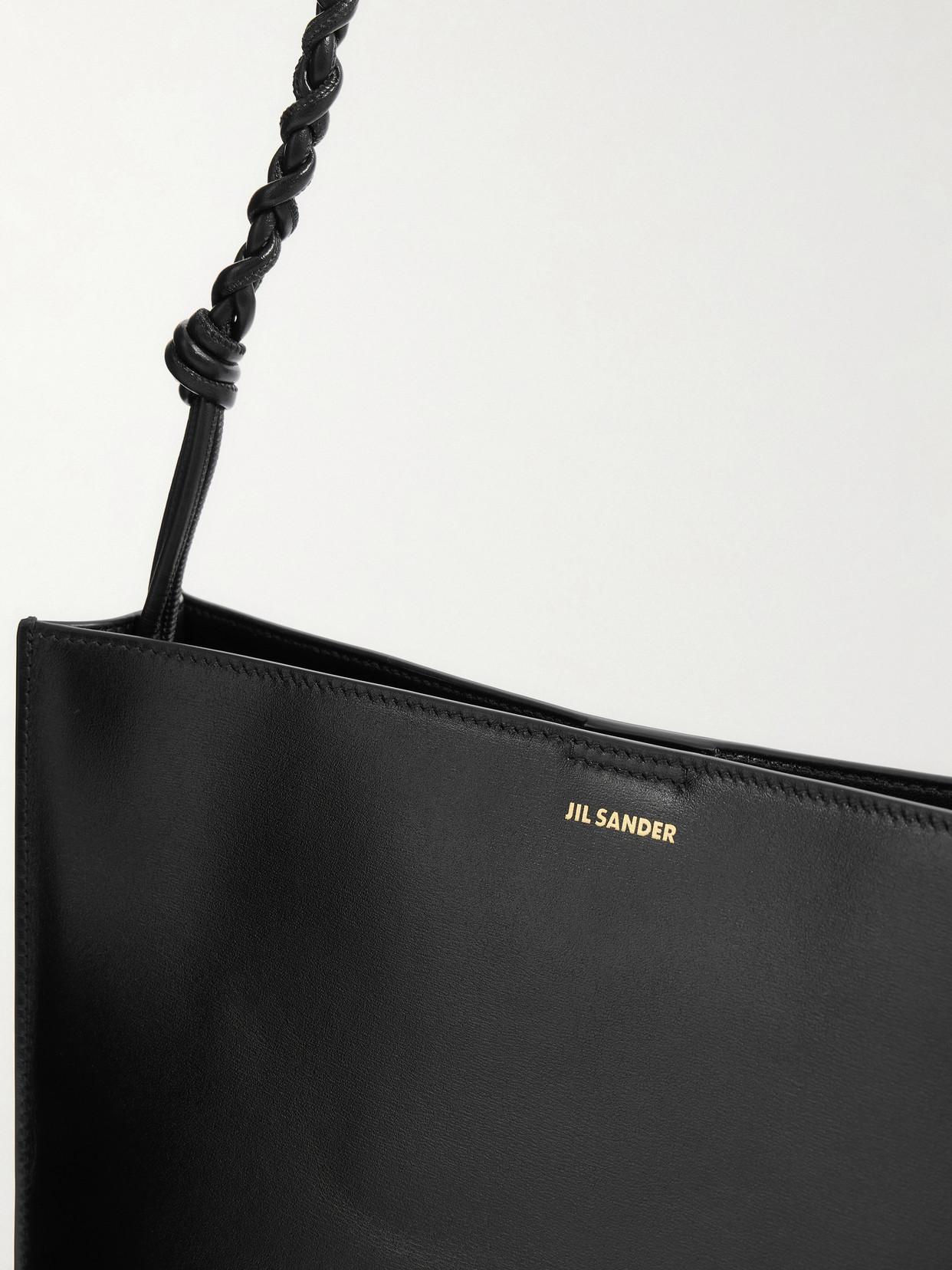 Jil Sander Tangle Leather Shoulder Bag in Black | Lyst