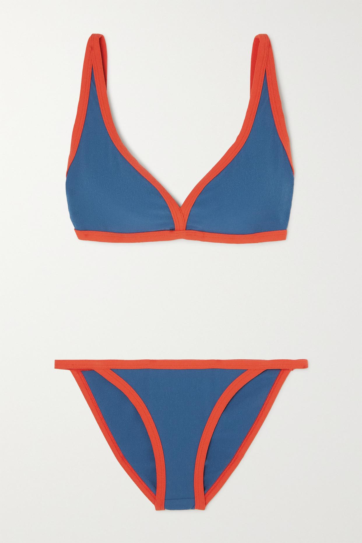 Lisa Marie Fernandez Maria Stretch-crepe Bikini in Blue | Lyst