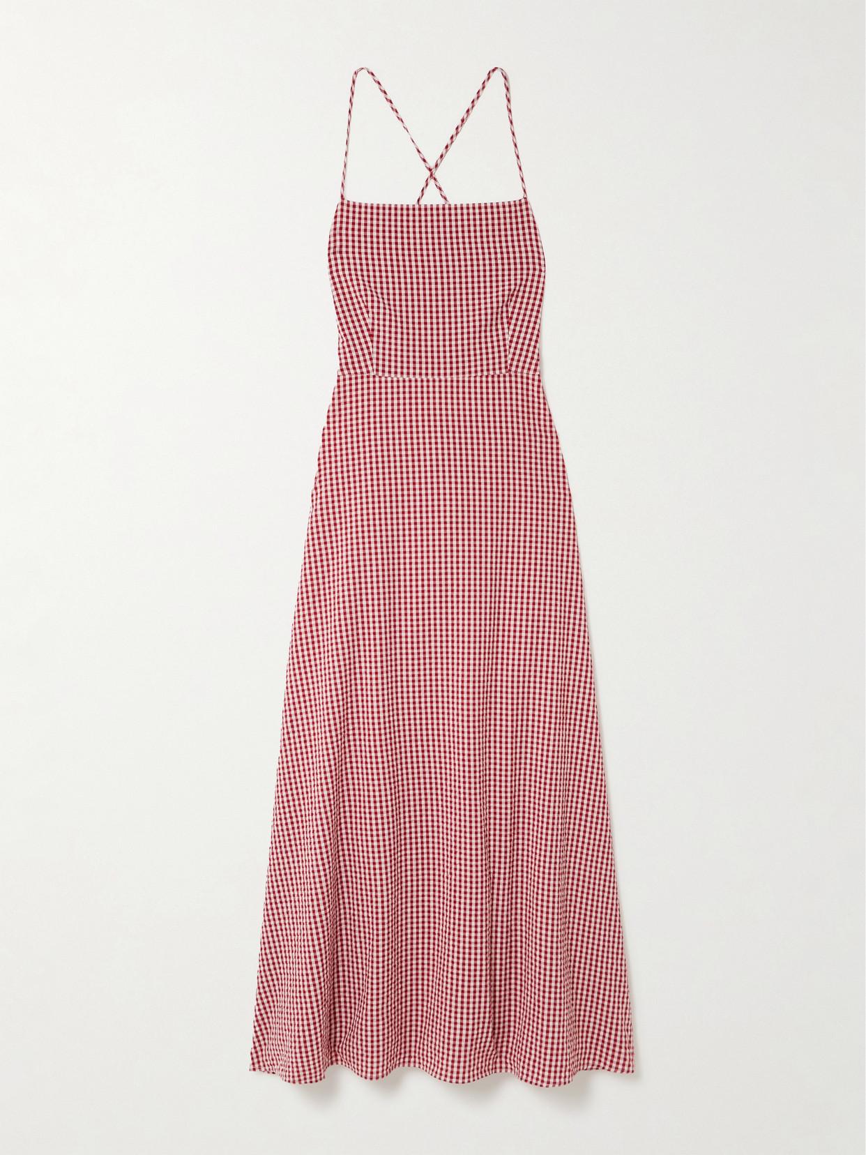 Emma Gingham Mini Dress Posse Gingham Dress Posse Lori Open-Back Gingham  Cotton-Seersucker Maxi Dress In Pink Lyst