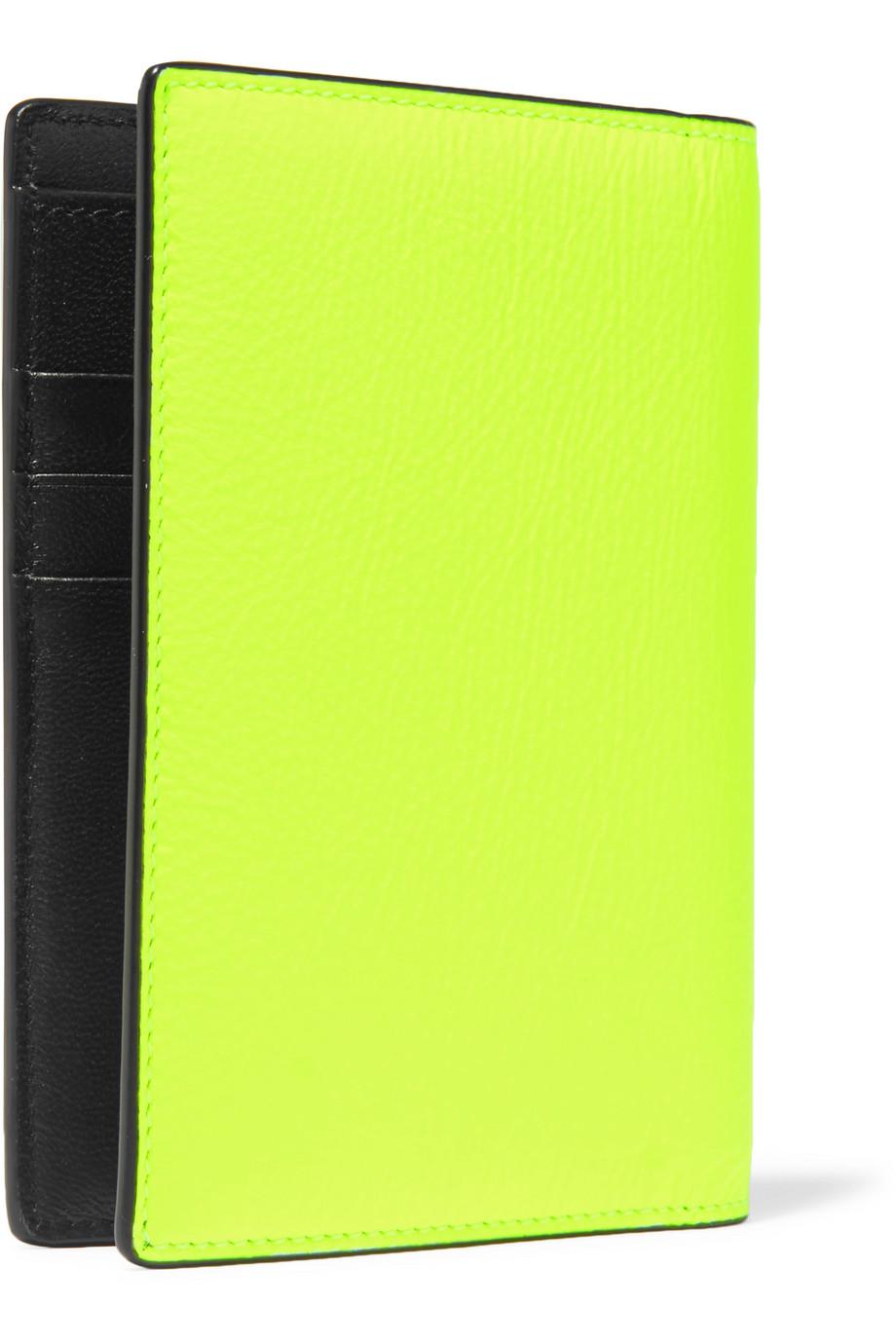 Neon Text Sign Leather Passport Holder Cover Case Travel One Pocket