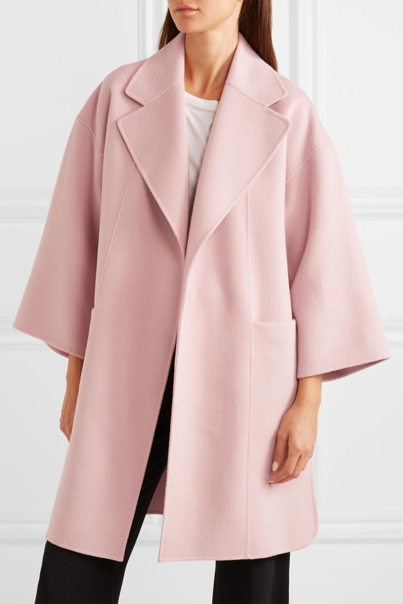 Theory Wool And Cashmereblend Coat in Pink Lyst