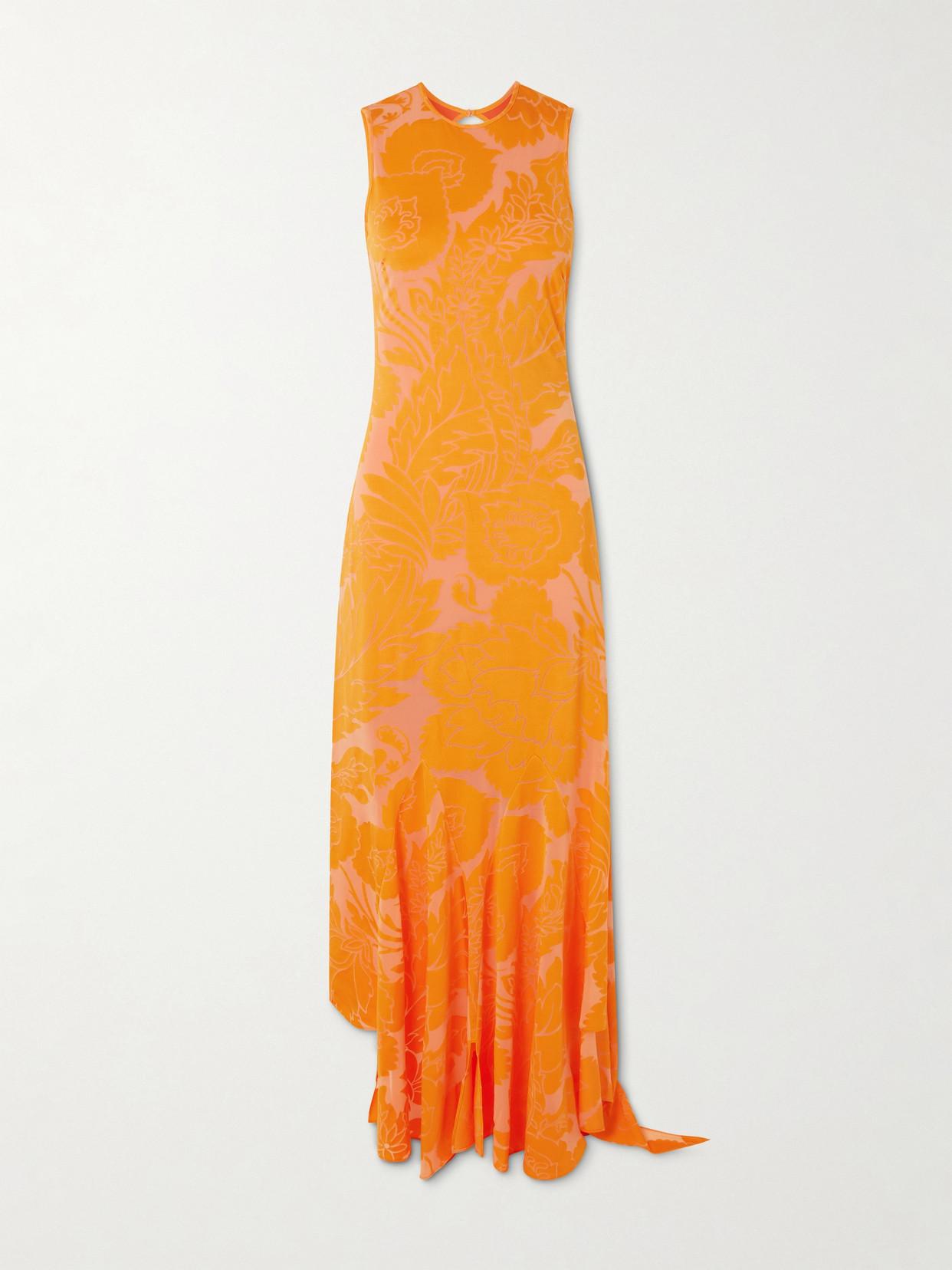 【送料&関税込】Etro Orange Long Dress With Semi-transparent Orange Etro Dresses for Women | Lyst