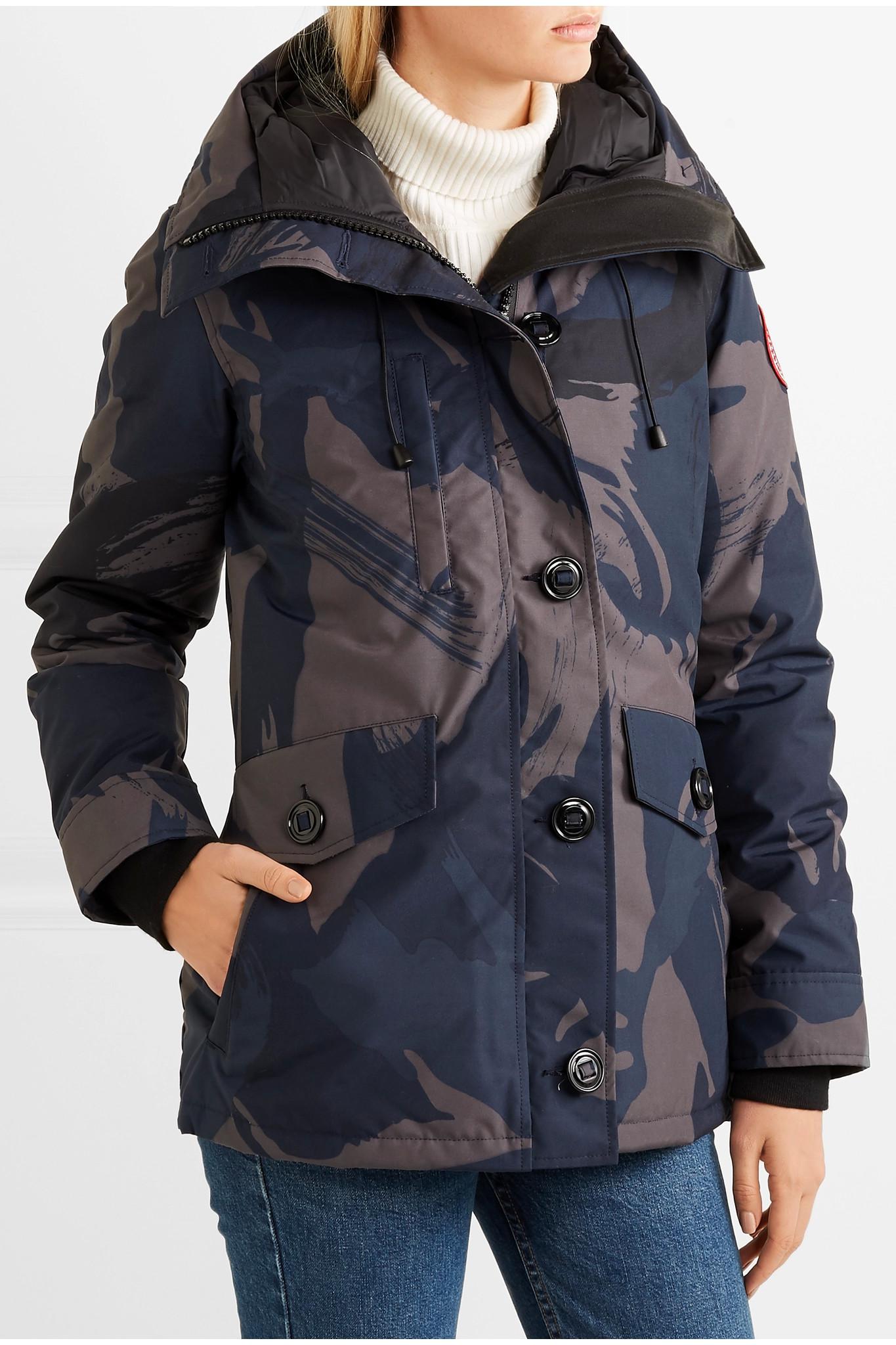 Canada Goose Goose Rideau Camouflage-print Shell Down Parka in Midnight