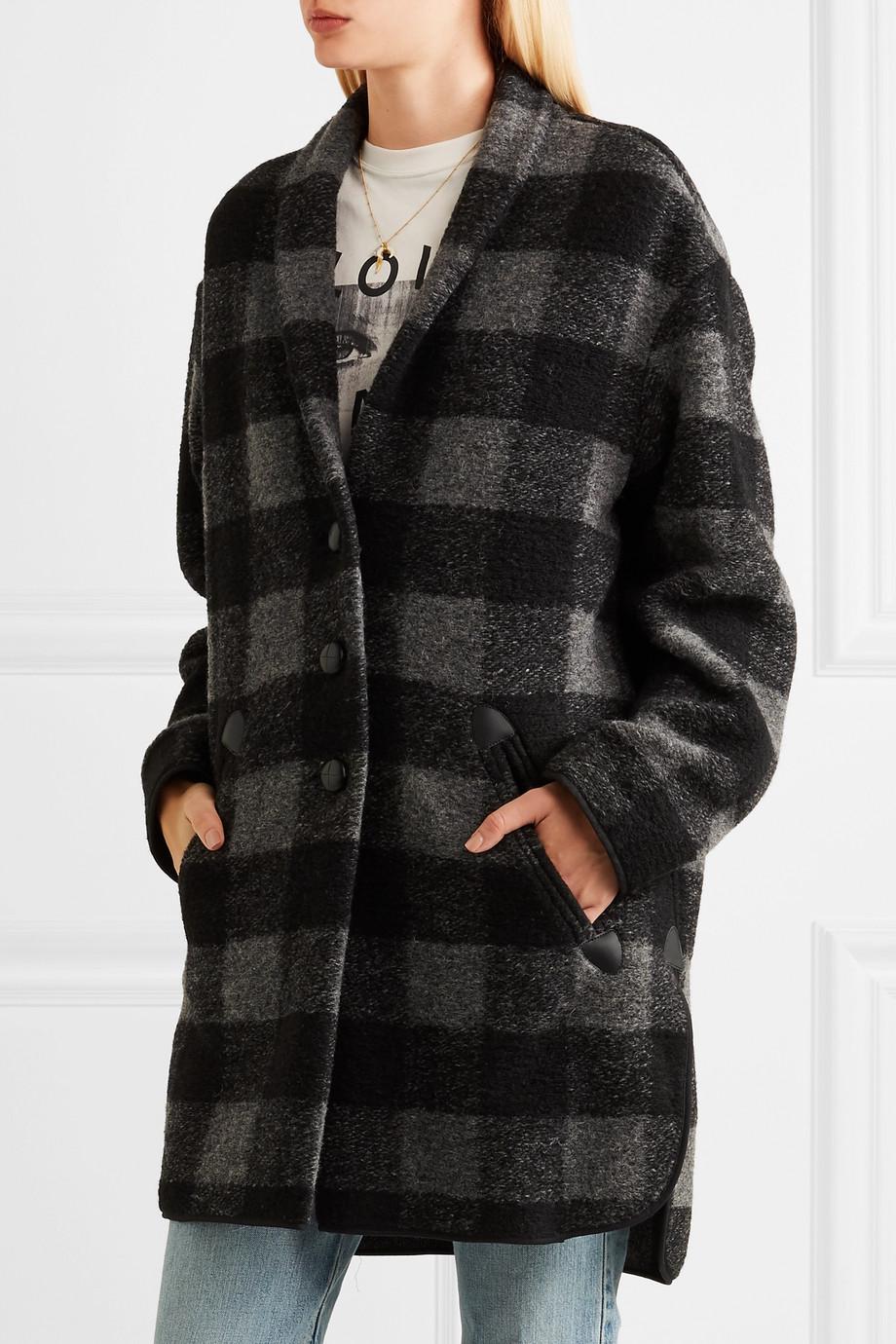 Étoile Isabel Marant Gino Oversized Checked Wool-blend Coat in Dark ...