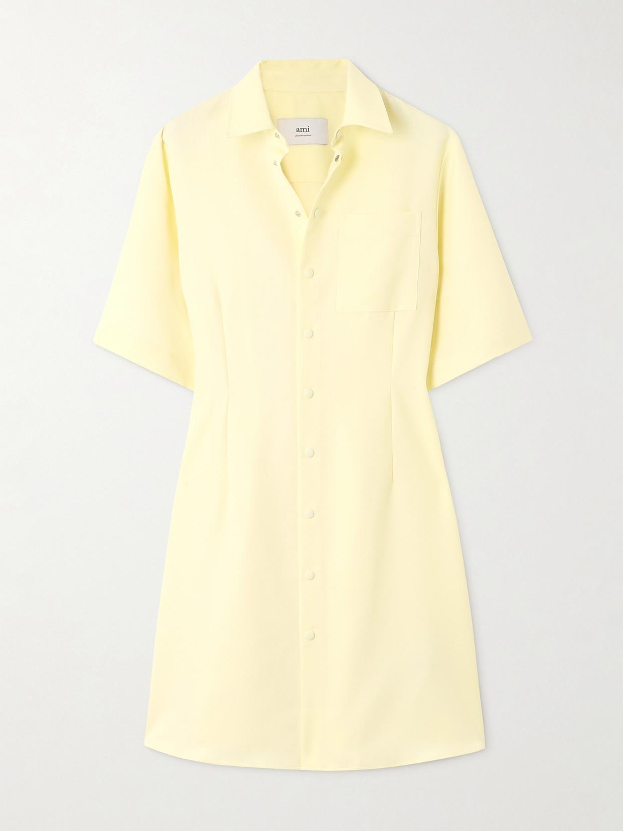 ワンピース AMI PARIS PASTEL YELLOW WOOL SHIRT DRESS Yellow Ami Paris Dresses for Women | Lyst