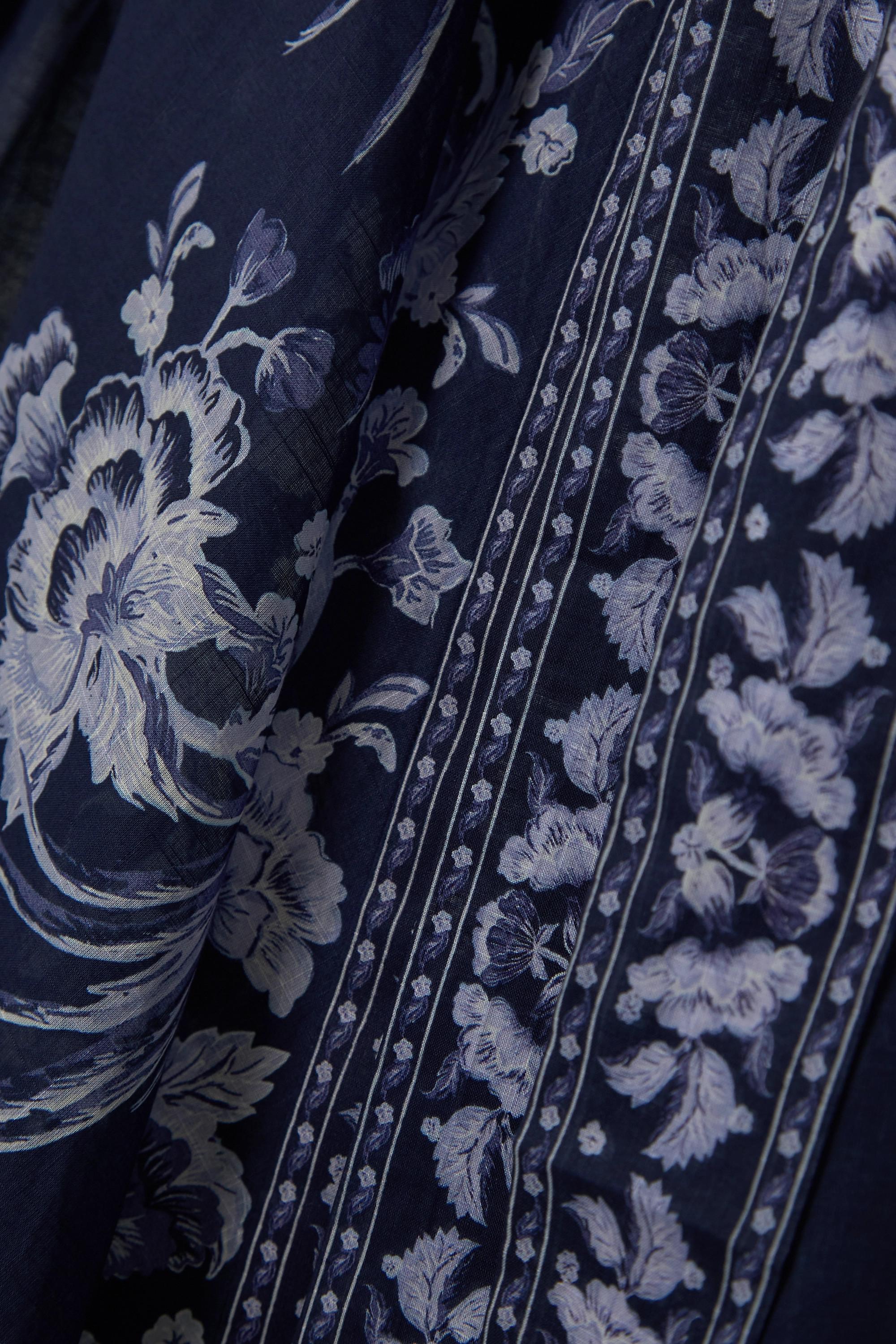Zimmermann Aliane Floral-print Cotton-gauze Wrap Midi Dress in 