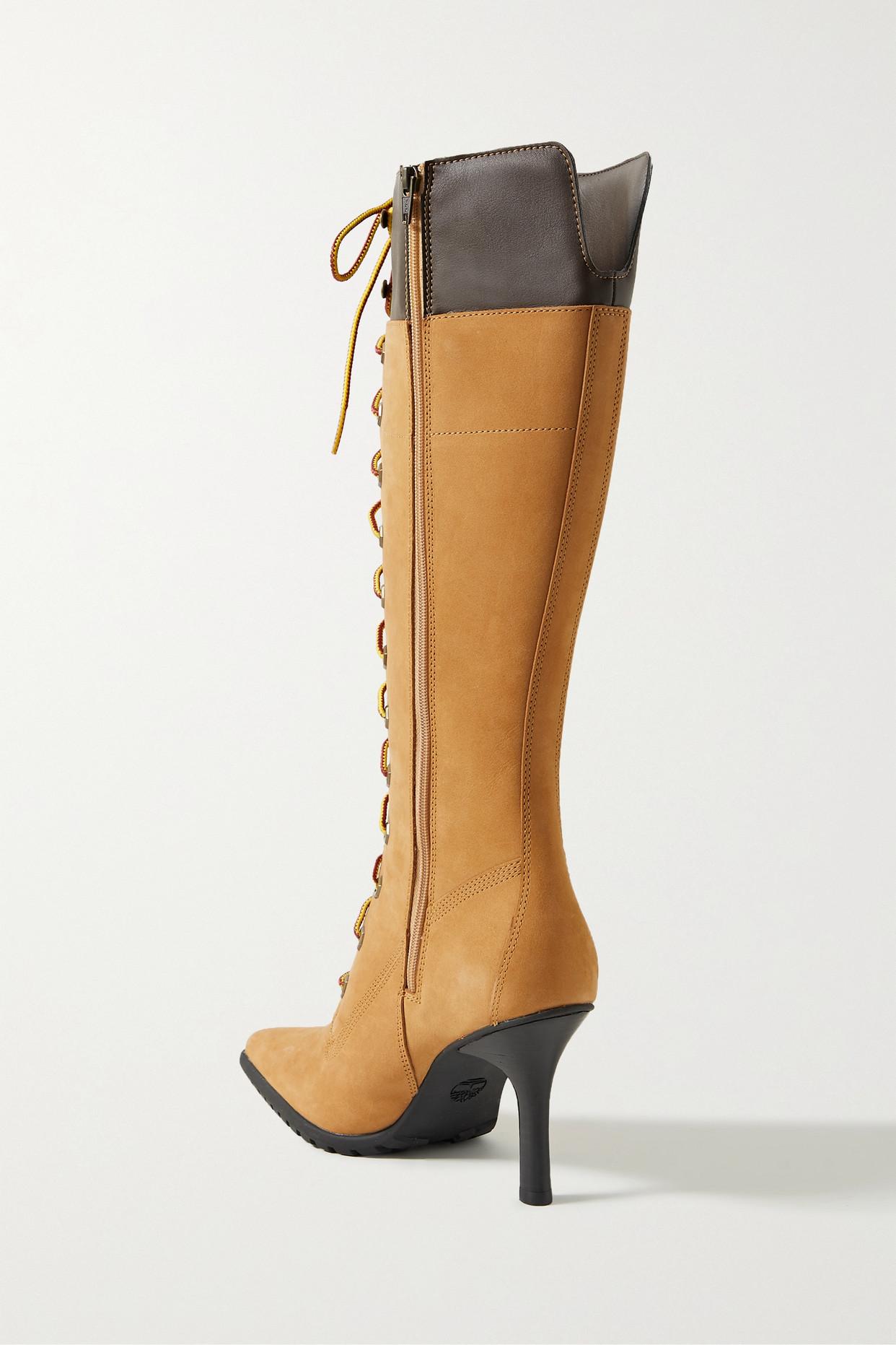 Timberland + Veneda Carter Leather-trimmed Nubuck Knee Boots in Brown | Lyst