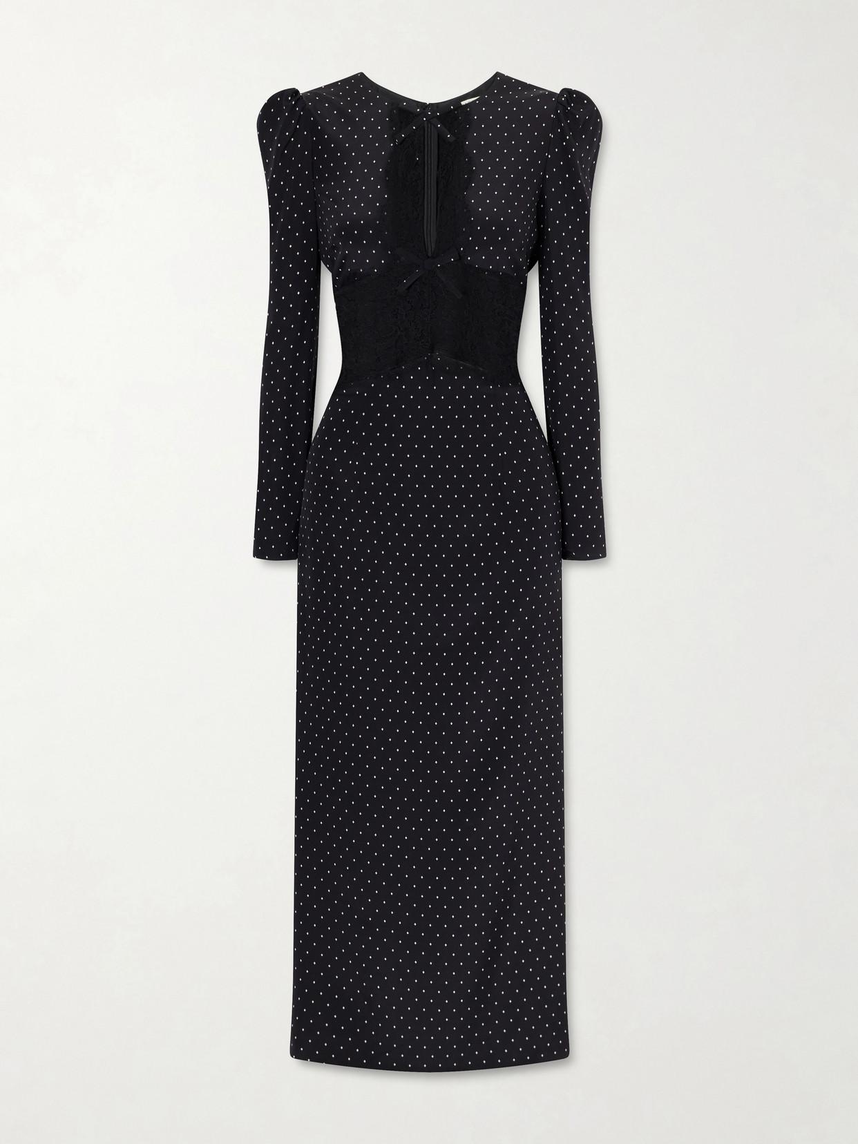 blue dress for baby girl Lisander Long Sleeve Dress | Polka Dot Nero Black main image 0