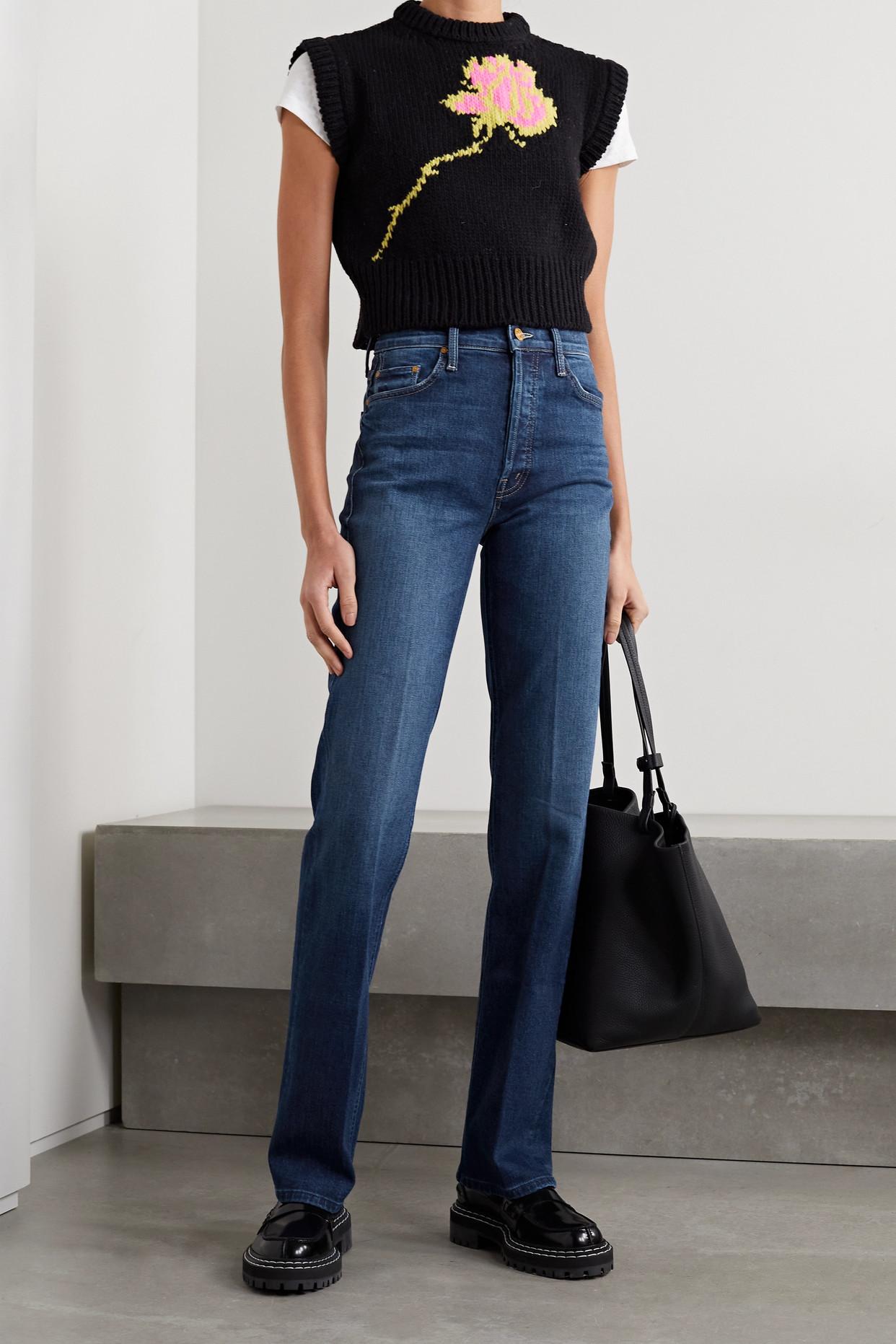 Mother The Tripper Sneak High-rise Straight-leg Jeans in Blue | Lyst