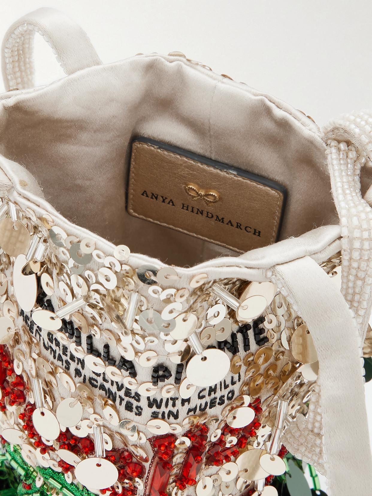 Anya Hindmarch Perello Embellished Satin Tote in Green | Lyst