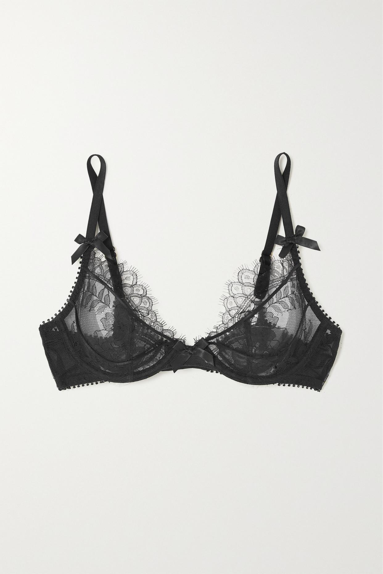 Agent Provocateur Kiya Bowembellished Cutout Leavers Lace Underwired