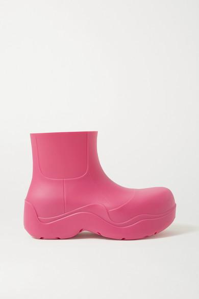 black and pink bottega boots