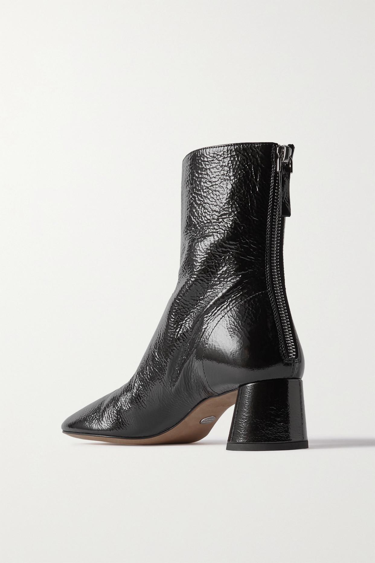 Proenza Schouler Glove Crinkled Patent-leather Ankle Boots in Black | Lyst