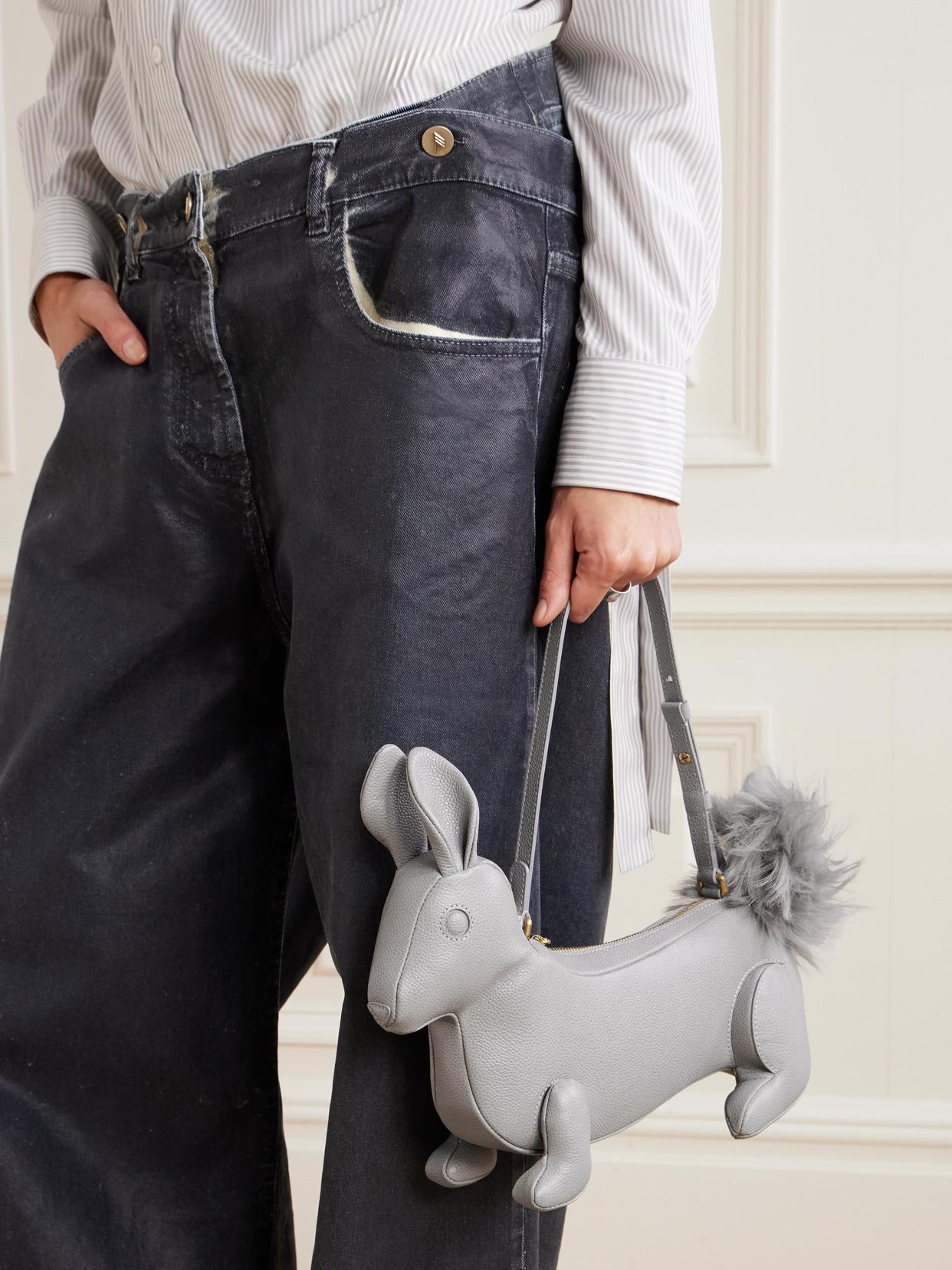 【送料&関税込】Thom Browne Grey Leather Rabbit Top Handle B Thom Browne Grey Leather Rabbit Top Handle Bag | italist