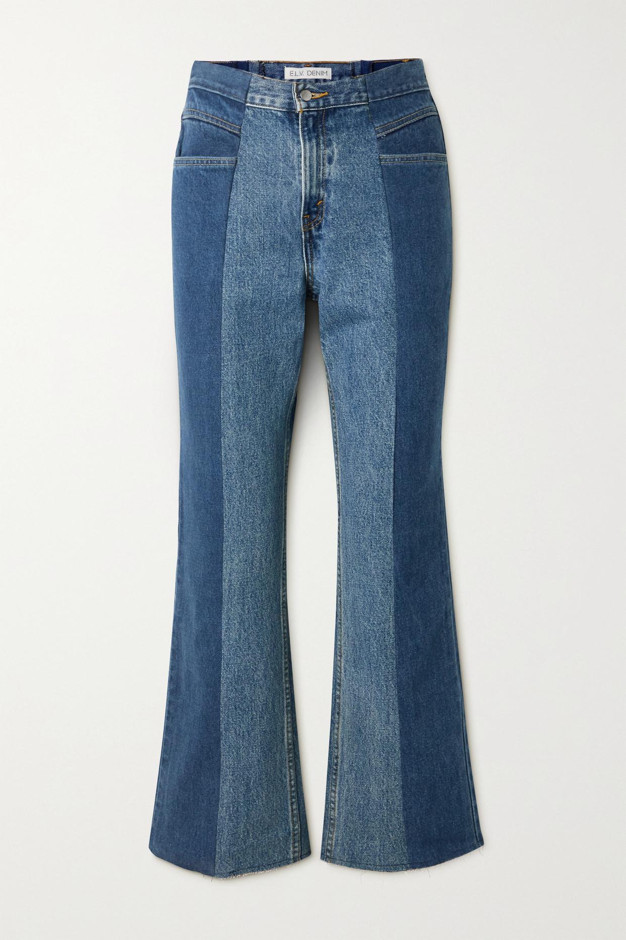 Two tone shop bell bottom jeans