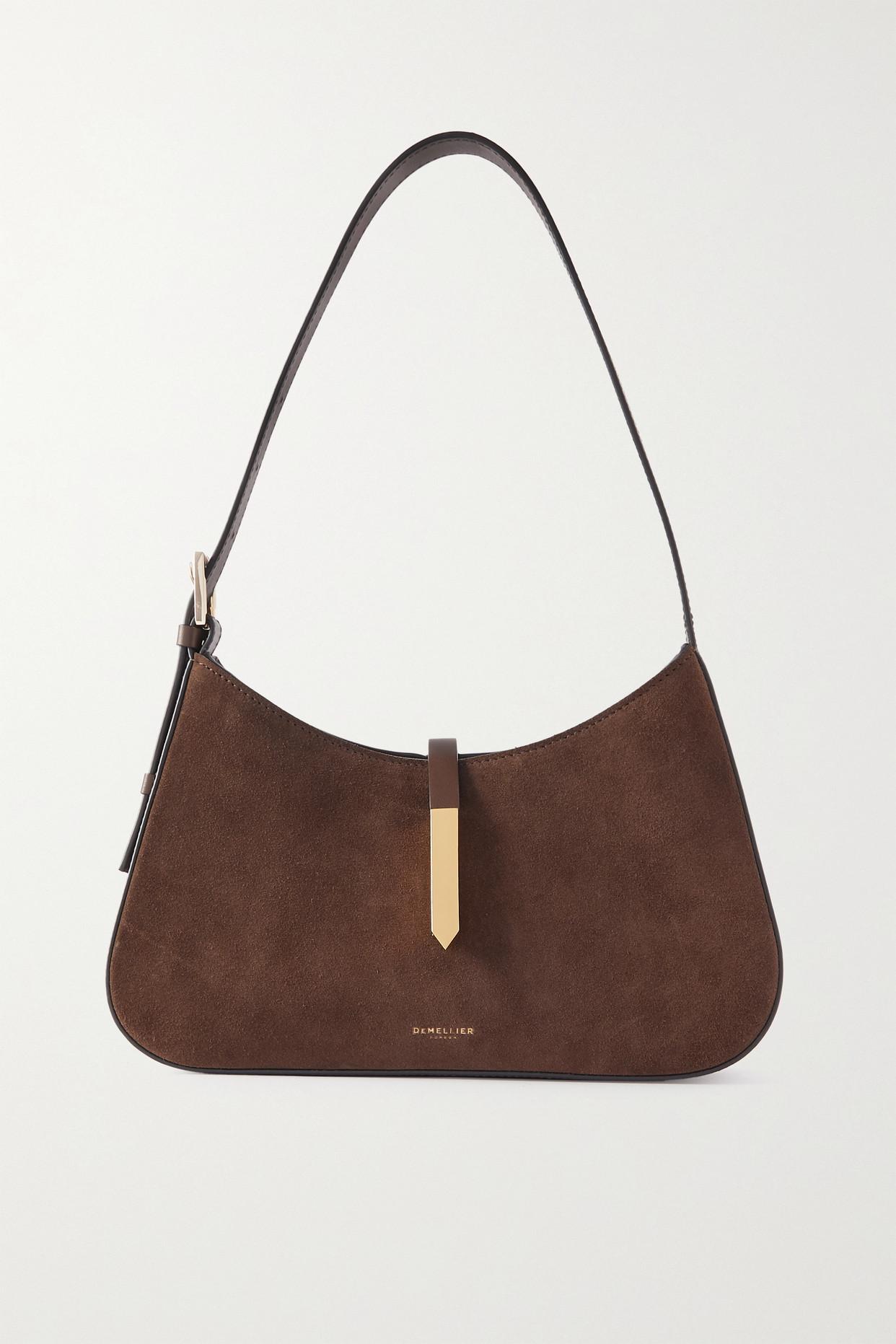 DeMellier + Net Sustain Tokyo Suede And Leather Shoulder Bag in Brown | Lyst