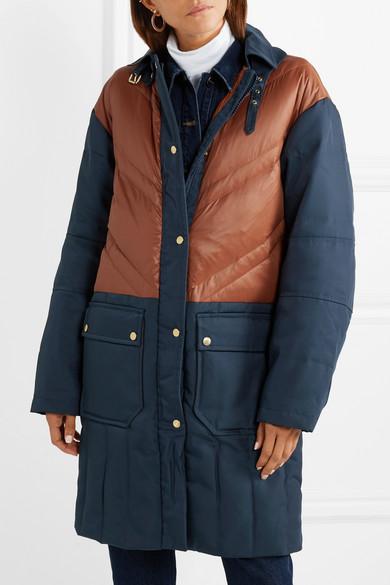 By Malene Birger Dorav Quilted Shell-paneled Canvas Down Coat in Navy  (Blue) - Lyst