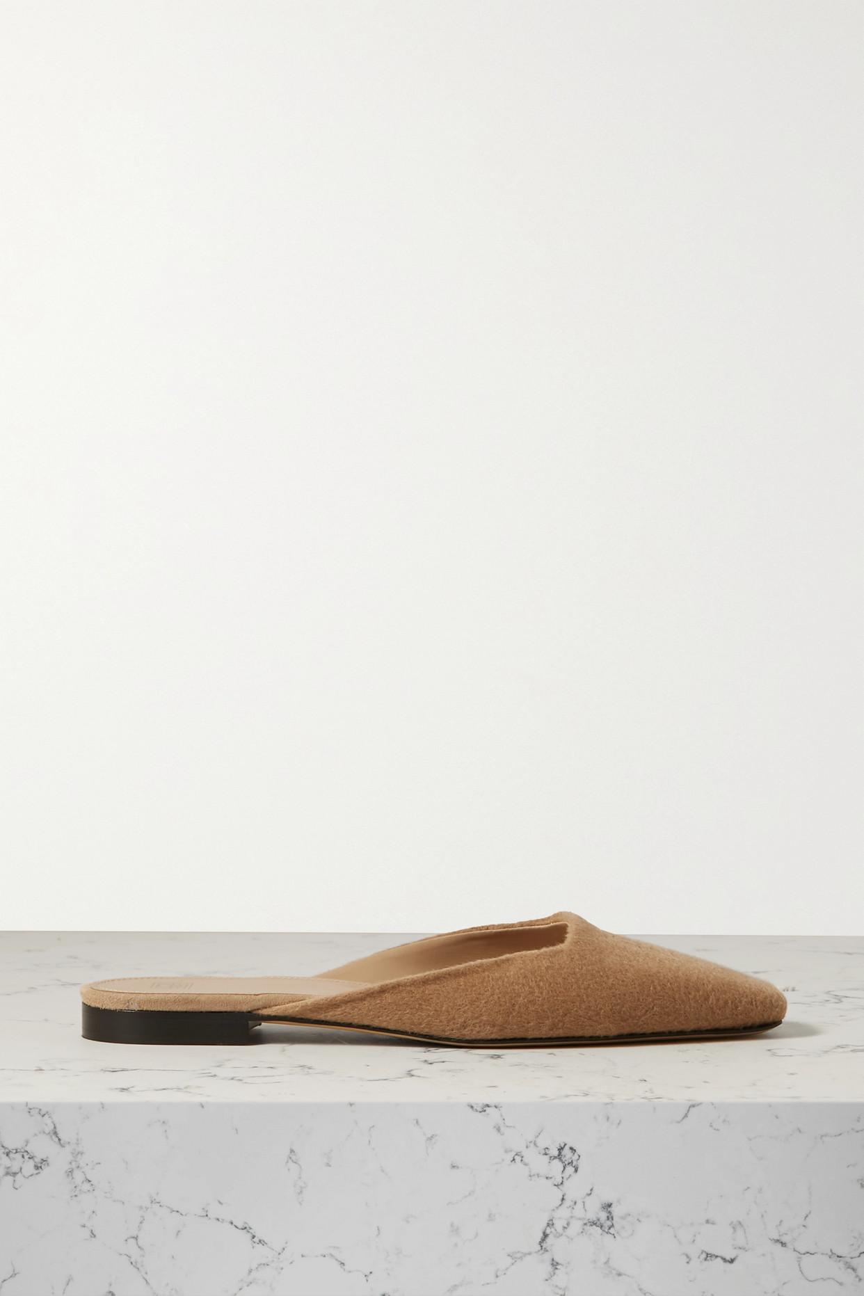Totême Embroidered Cashmere Mules | Lyst