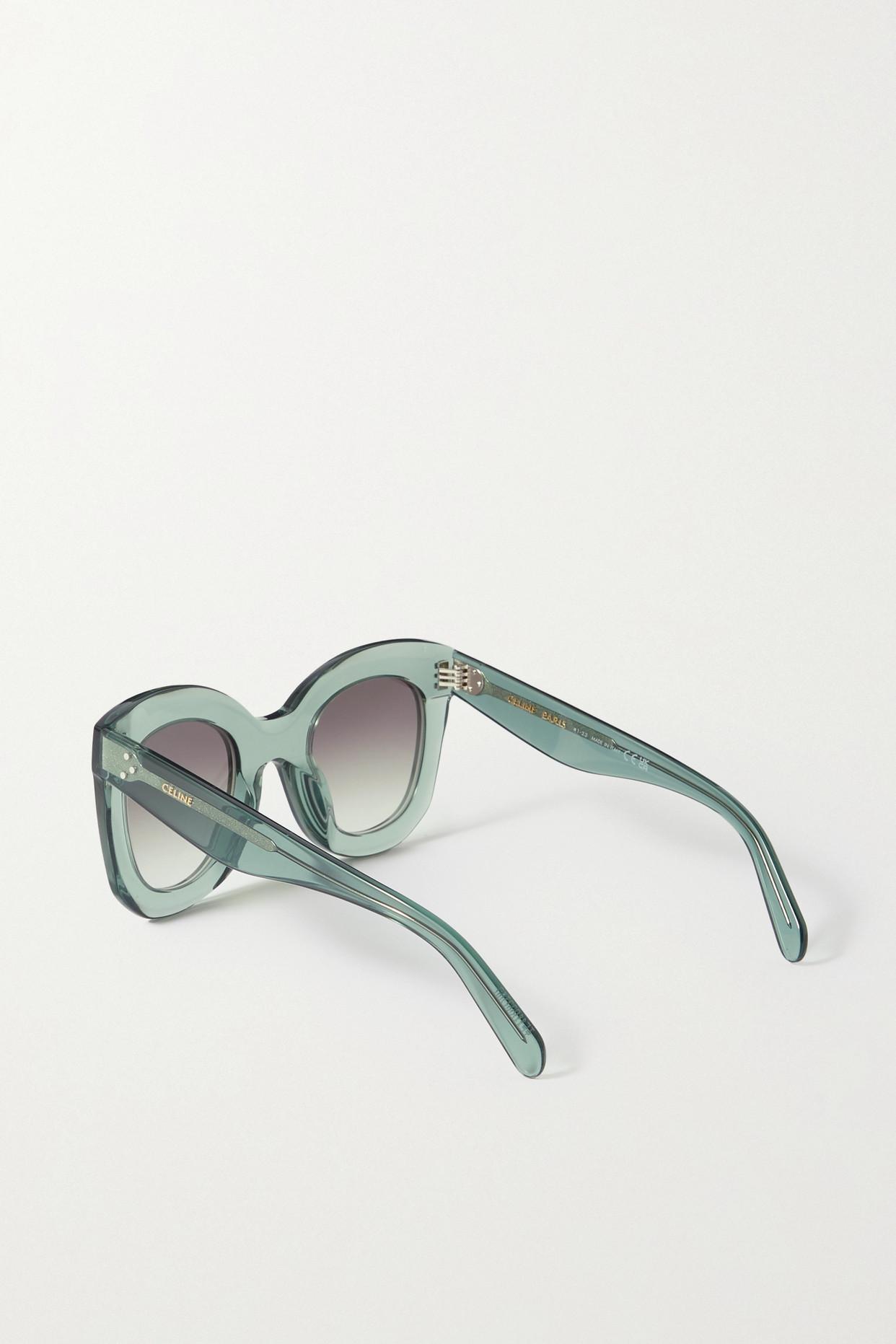 Celine Oversized Cat-eye Acetate Sunglasses in Green | Lyst