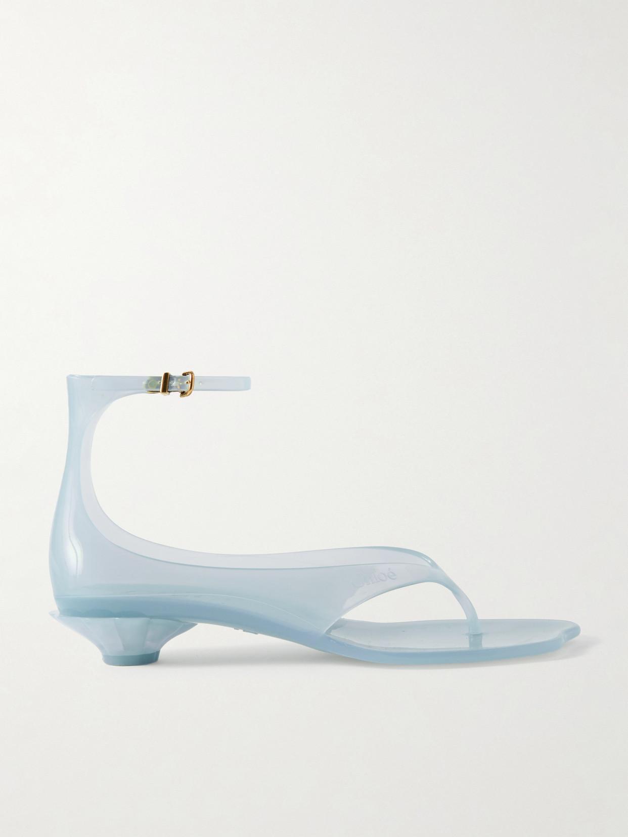 サンダル・ミュール CHLOE Pastel Light-Blue Tpu Chlo?? Jelly Thong Sandals Chloé Jelly Tpu Sandals in Blue | Lyst